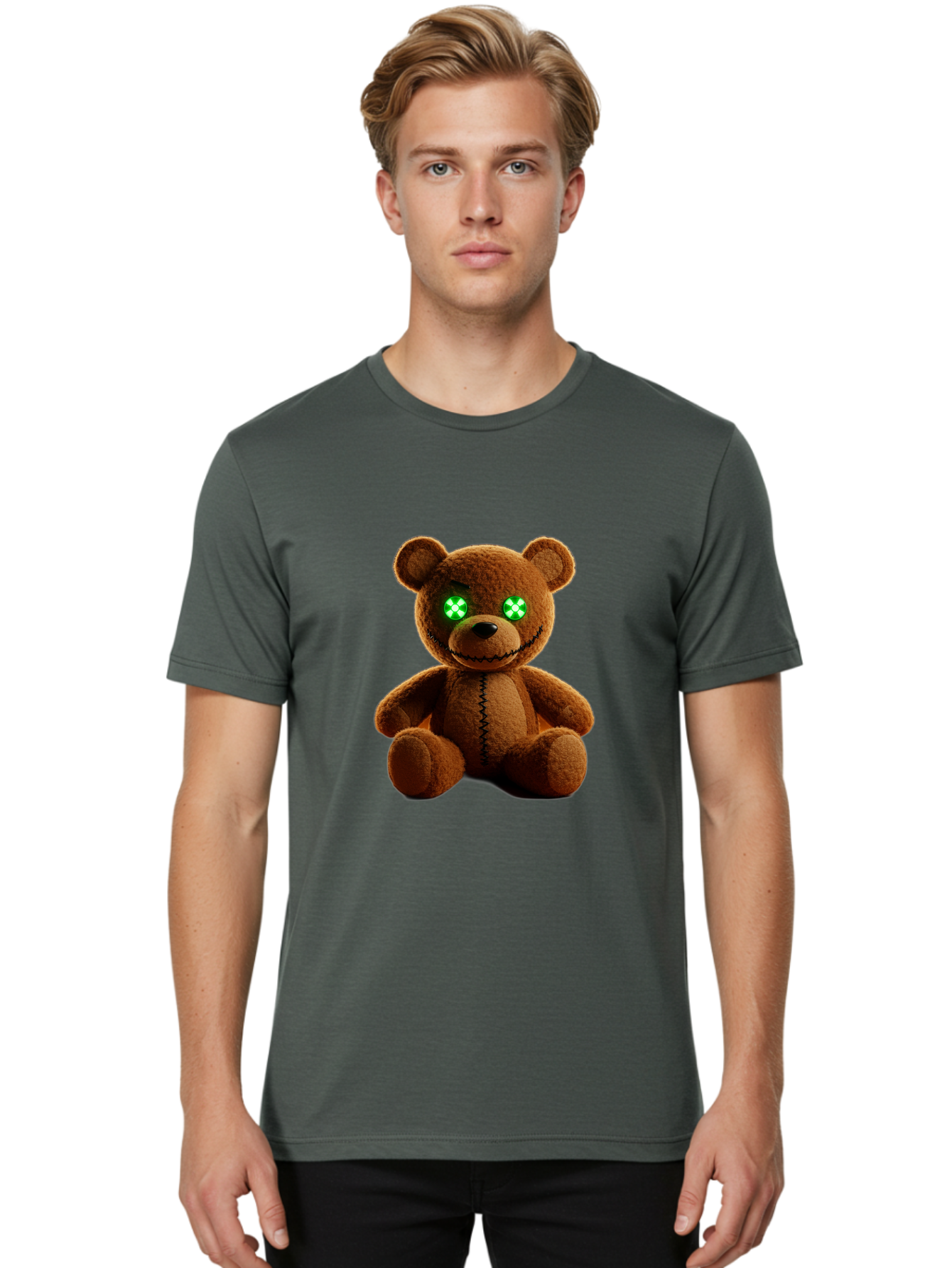 Teddy-Bear-2 Men'S Graphic Tee, 100% Cotton, Comfortable Casual Summer Wear, Machine Washable, Vintage Camera, Old Camera, Antique Camera, Black Camera, Classic Photography, Photography Equipment, Nostalgic Device, Film Camera, Camera Art Ban712