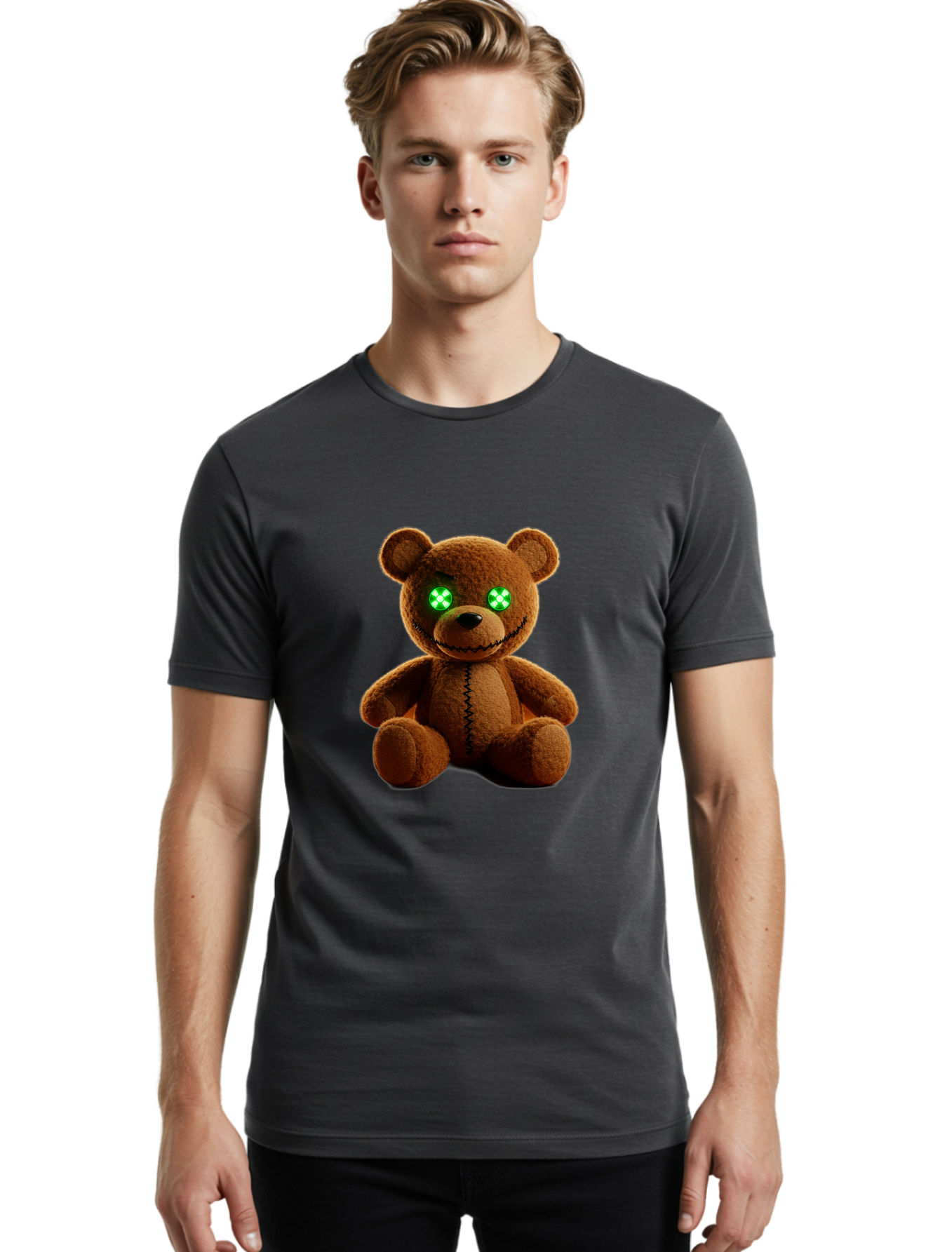 Teddy-Bear-2 Men'S Graphic Tee, 100% Cotton, Comfortable Casual Summer Wear, Machine Washable, Vintage Camera, Old Camera, Antique Camera, Black Camera, Classic Photography, Photography Equipment, Nostalgic Device, Film Camera, Camera Art Ban712