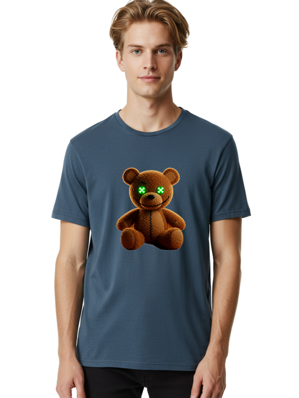 Teddy-Bear-2 Men'S Graphic Tee, 100% Cotton, Comfortable Casual Summer Wear, Machine Washable, Vintage Camera, Old Camera, Antique Camera, Black Camera, Classic Photography, Photography Equipment, Nostalgic Device, Film Camera, Camera Art Ban712