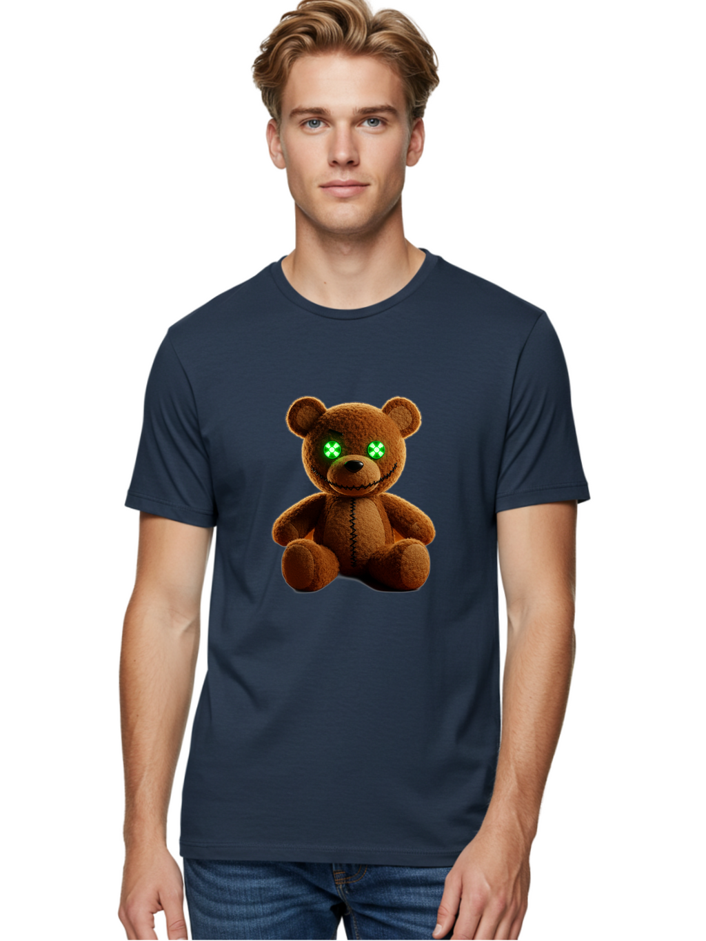 Teddy-Bear-2 Men'S Graphic Tee, 100% Cotton, Comfortable Casual Summer Wear, Machine Washable, Vintage Camera, Old Camera, Antique Camera, Black Camera, Classic Photography, Photography Equipment, Nostalgic Device, Film Camera, Camera Art Ban712