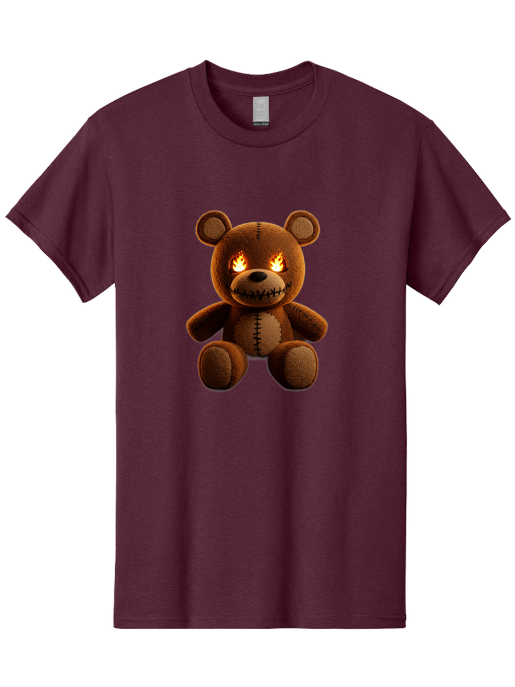 Teddy-Bear-With-Flames-Eyes Men'S Graphic Tee, 100% Cotton, Comfortable Casual Summer Wear, Machine Washable, Vintage Camera, Old Camera, Antique Camera, Black Camera, Classic Photography, Photography Equipment, Nostalgic Device, Film Camera, Ban717