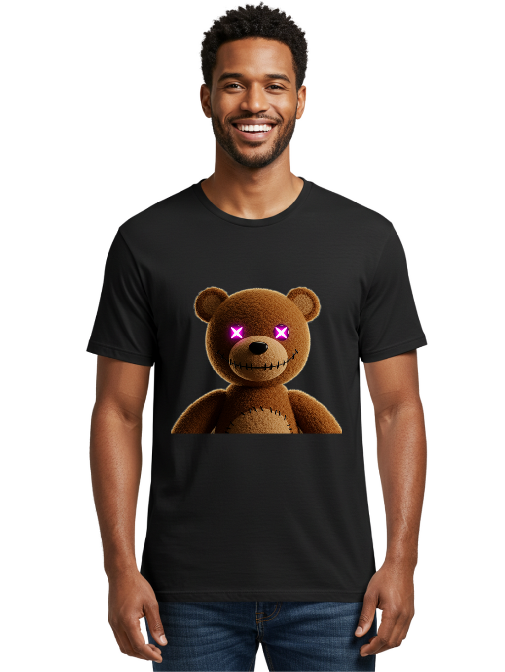Teddy-Bear-With-Glowing-Eyes Men'S Graphic Tee, 100% Cotton, Comfortable Casual Summer Wear, Machine Washable, Vintage Camera, Old Camera, Antique Camera, Black Camera, Classic Photography, Photography Equipment, Nostalgic Device, Film Camera, Ban718