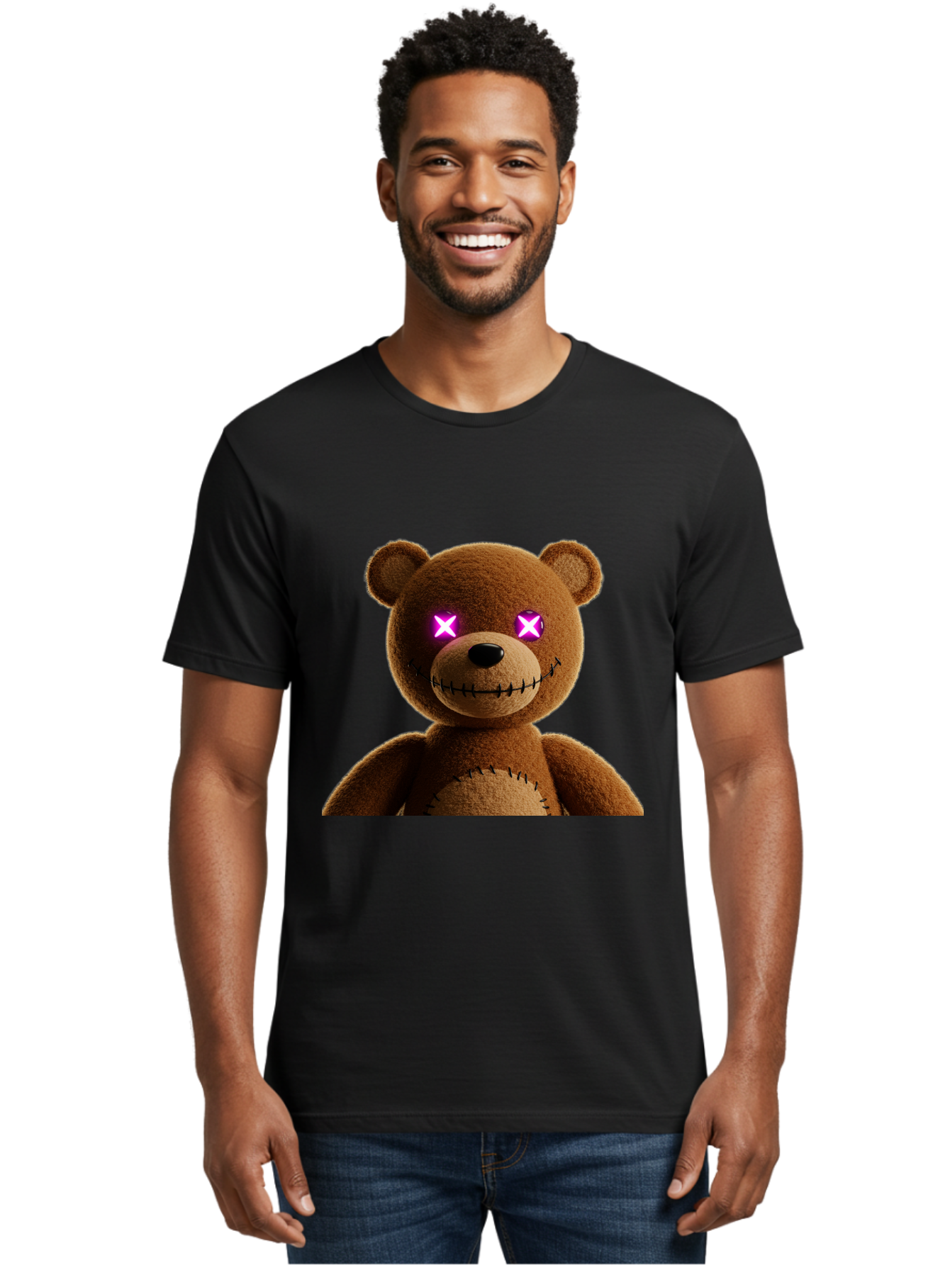Teddy-Bear-With-Glowing-Eyes Men'S Graphic Tee, 100% Cotton, Comfortable Casual Summer Wear, Machine Washable, Vintage Camera, Old Camera, Antique Camera, Black Camera, Classic Photography, Photography Equipment, Nostalgic Device, Film Camera, Ban718