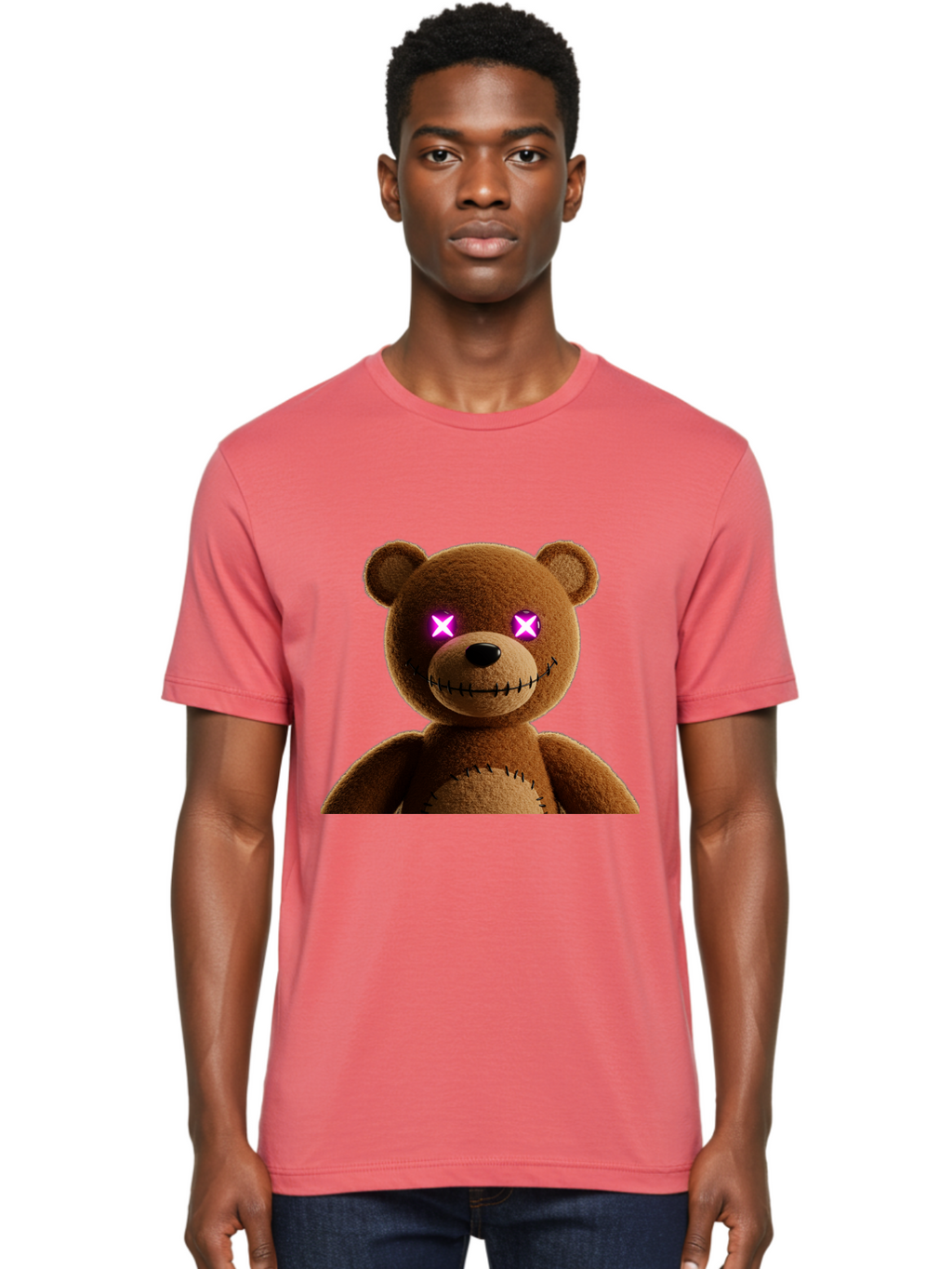 Teddy-Bear-With-Glowing-Eyes Men'S Graphic Tee, 100% Cotton, Comfortable Casual Summer Wear, Machine Washable, Vintage Camera, Old Camera, Antique Camera, Black Camera, Classic Photography, Photography Equipment, Nostalgic Device, Film Camera, Ban718