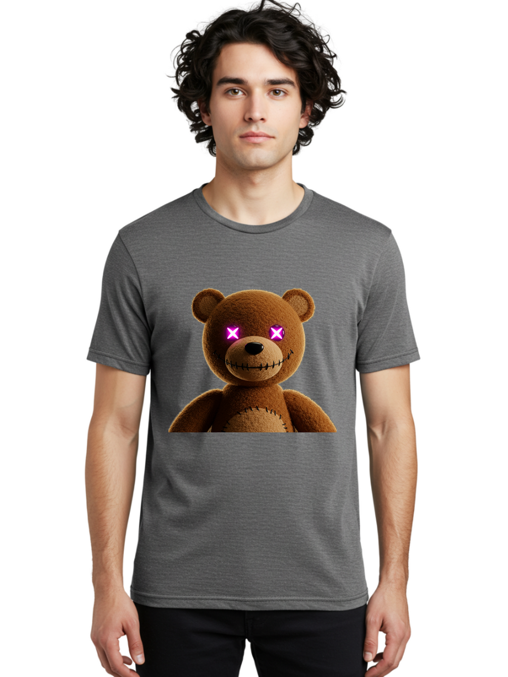 Teddy-Bear-With-Glowing-Eyes Men'S Graphic Tee, 100% Cotton, Comfortable Casual Summer Wear, Machine Washable, Vintage Camera, Old Camera, Antique Camera, Black Camera, Classic Photography, Photography Equipment, Nostalgic Device, Film Camera, Ban718