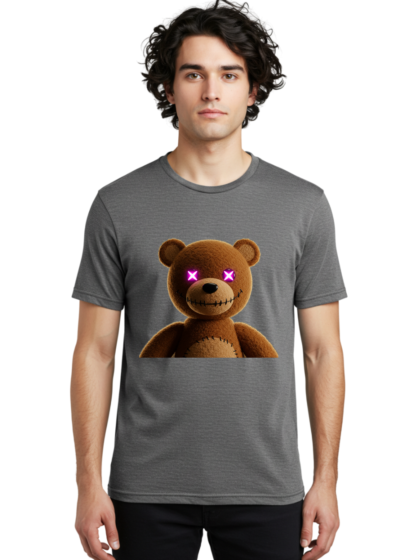 Teddy-Bear-With-Glowing-Eyes Men'S Graphic Tee, 100% Cotton, Comfortable Casual Summer Wear, Machine Washable, Vintage Camera, Old Camera, Antique Camera, Black Camera, Classic Photography, Photography Equipment, Nostalgic Device, Film Camera, Ban718