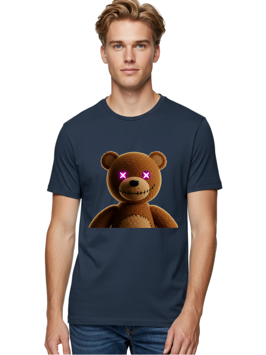 Teddy-Bear-With-Glowing-Eyes Men'S Graphic Tee, 100% Cotton, Comfortable Casual Summer Wear, Machine Washable, Vintage Camera, Old Camera, Antique Camera, Black Camera, Classic Photography, Photography Equipment, Nostalgic Device, Film Camera, Ban718