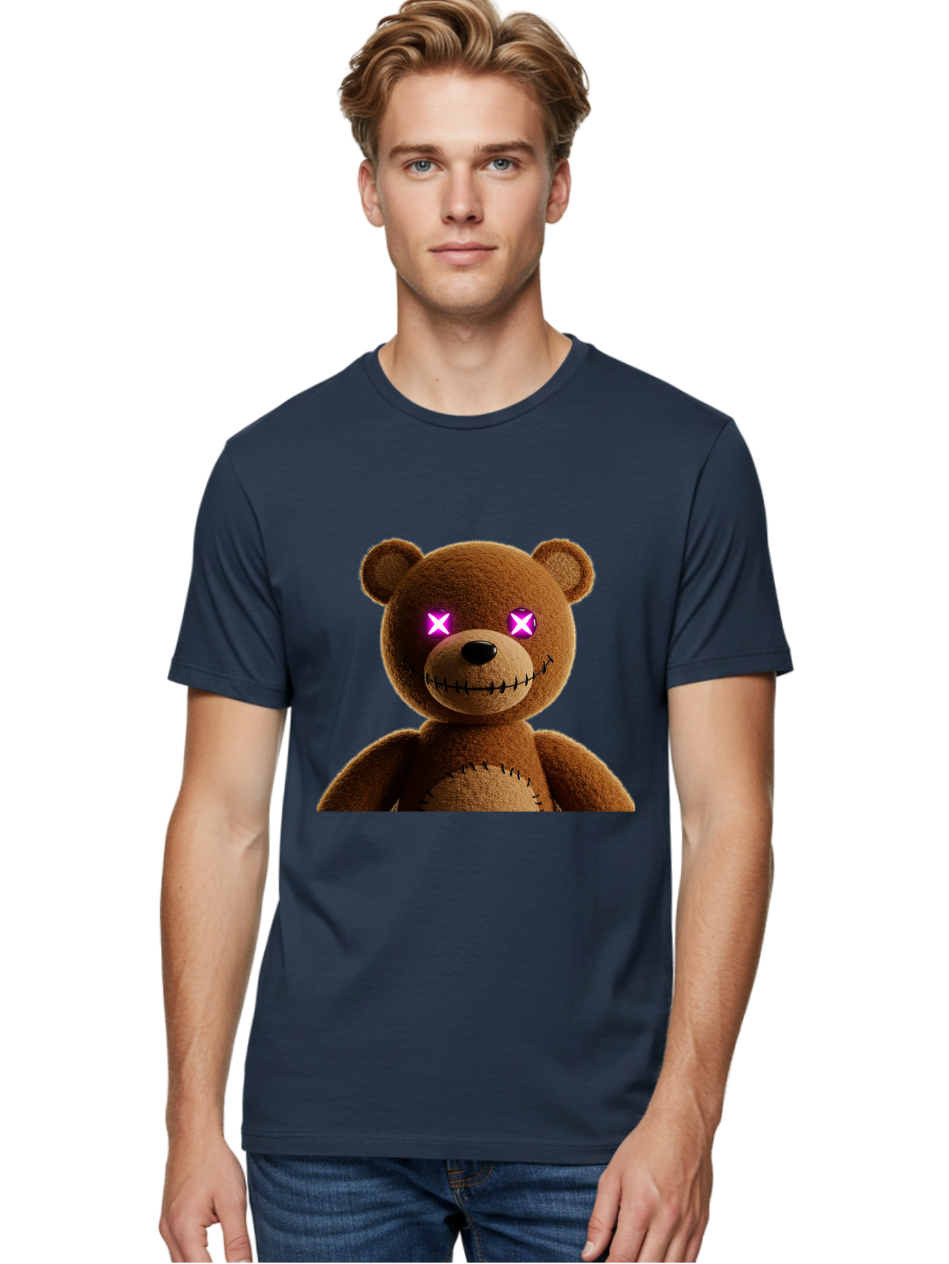 Teddy-Bear-With-Glowing-Eyes Men'S Graphic Tee, 100% Cotton, Comfortable Casual Summer Wear, Machine Washable, Vintage Camera, Old Camera, Antique Camera, Black Camera, Classic Photography, Photography Equipment, Nostalgic Device, Film Camera, Ban718
