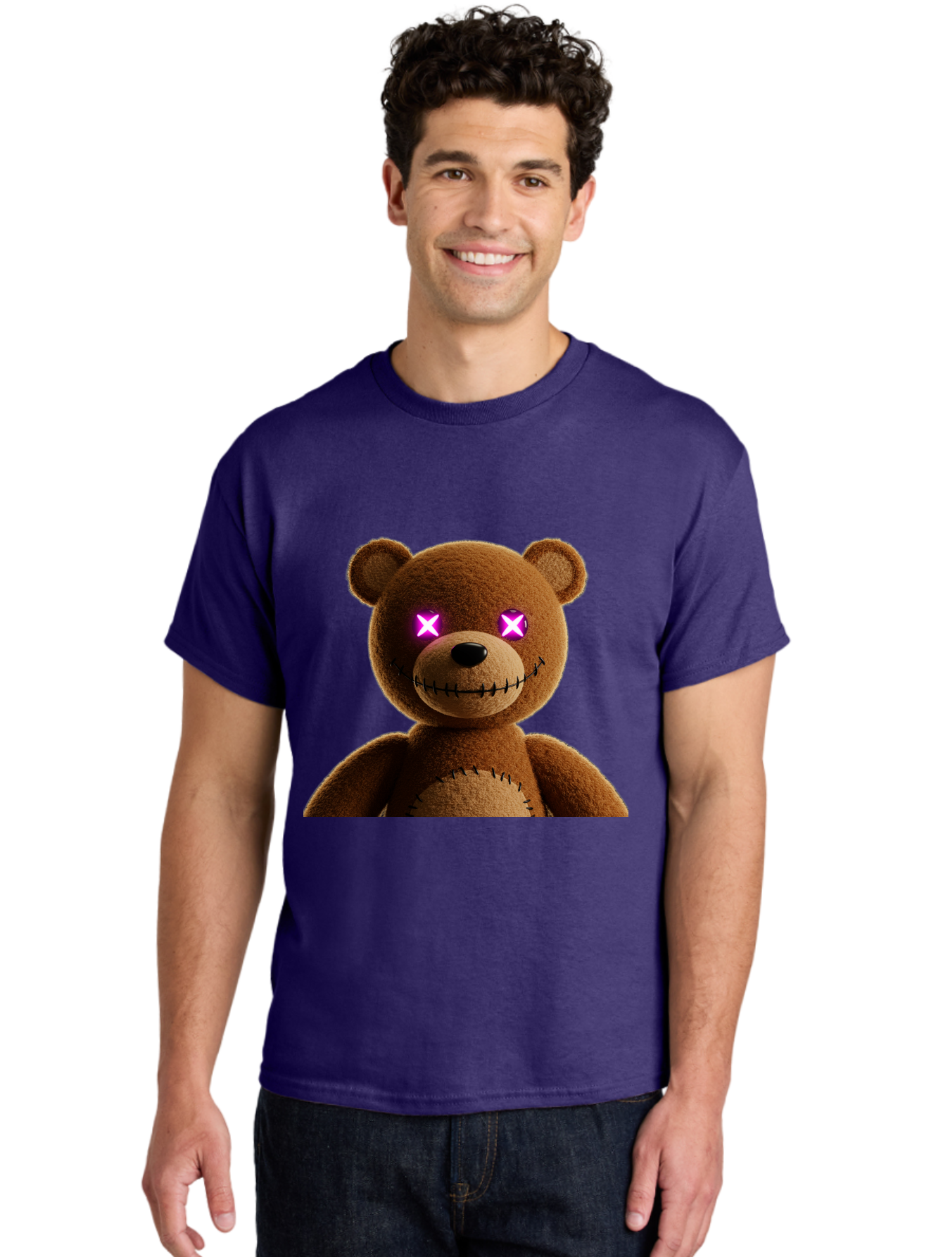 Teddy-Bear-With-Glowing-Eyes Men'S Graphic Tee, 100% Cotton, Comfortable Casual Summer Wear, Machine Washable, Vintage Camera, Old Camera, Antique Camera, Black Camera, Classic Photography, Photography Equipment, Nostalgic Device, Film Camera, Ban718