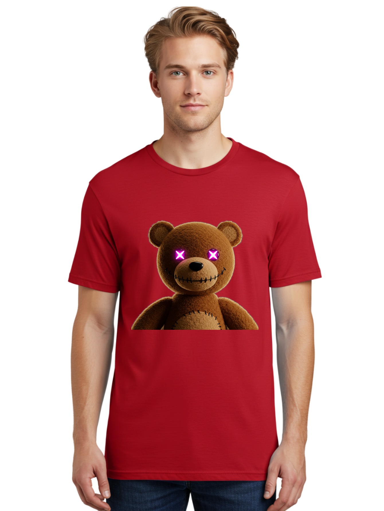 Teddy-Bear-With-Glowing-Eyes Men'S Graphic Tee, 100% Cotton, Comfortable Casual Summer Wear, Machine Washable, Vintage Camera, Old Camera, Antique Camera, Black Camera, Classic Photography, Photography Equipment, Nostalgic Device, Film Camera, Ban718