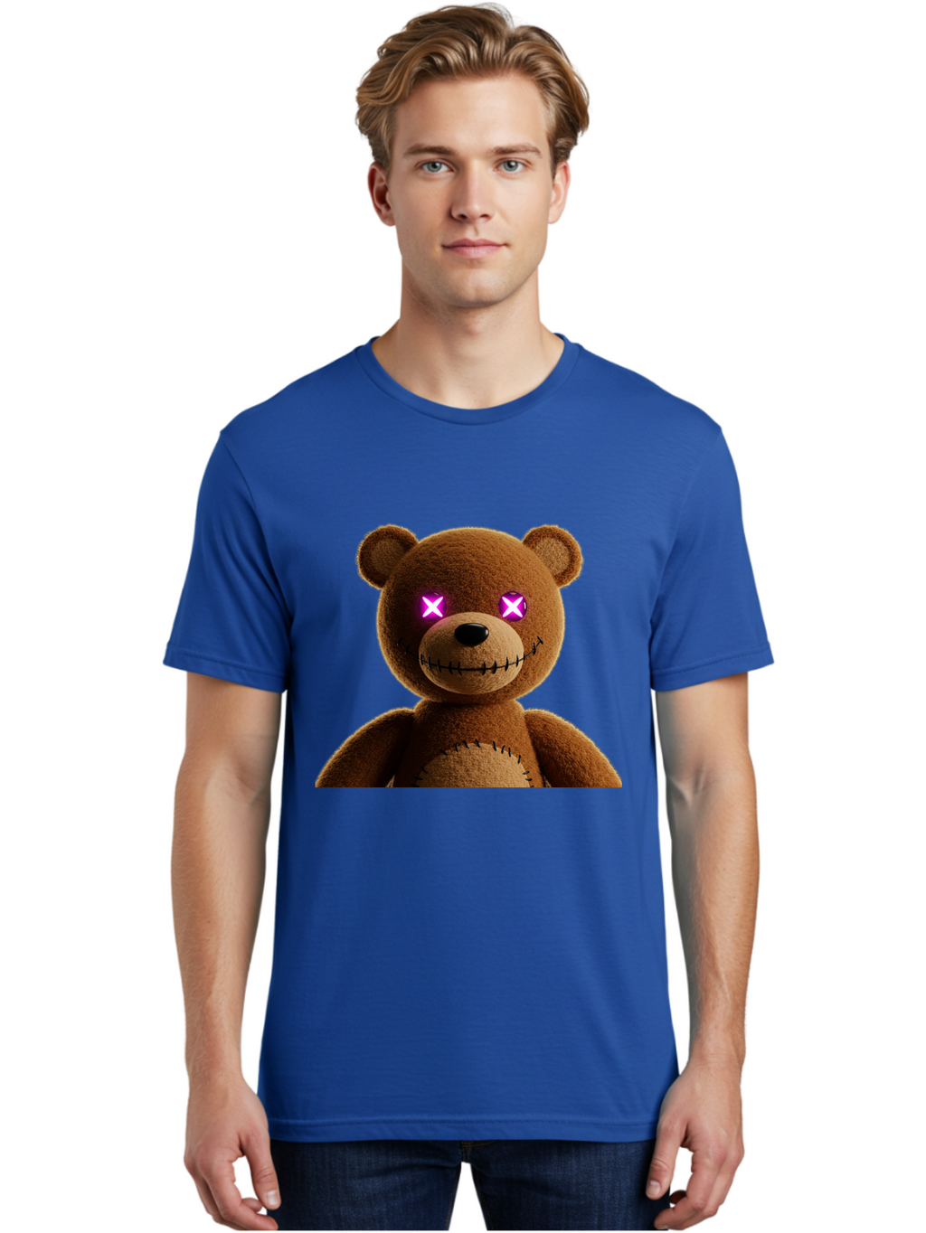 Teddy-Bear-With-Glowing-Eyes Men'S Graphic Tee, 100% Cotton, Comfortable Casual Summer Wear, Machine Washable, Vintage Camera, Old Camera, Antique Camera, Black Camera, Classic Photography, Photography Equipment, Nostalgic Device, Film Camera, Ban718