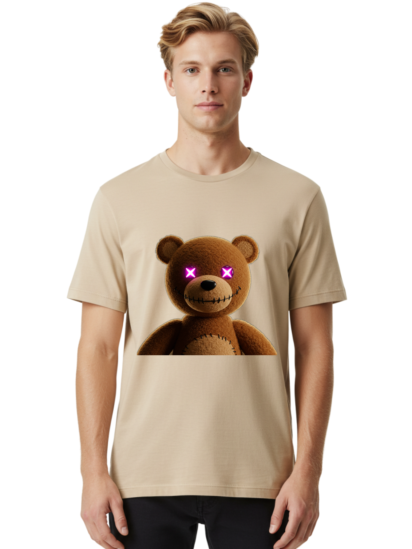 Teddy-Bear-With-Glowing-Eyes Men'S Graphic Tee, 100% Cotton, Comfortable Casual Summer Wear, Machine Washable, Vintage Camera, Old Camera, Antique Camera, Black Camera, Classic Photography, Photography Equipment, Nostalgic Device, Film Camera, Ban718