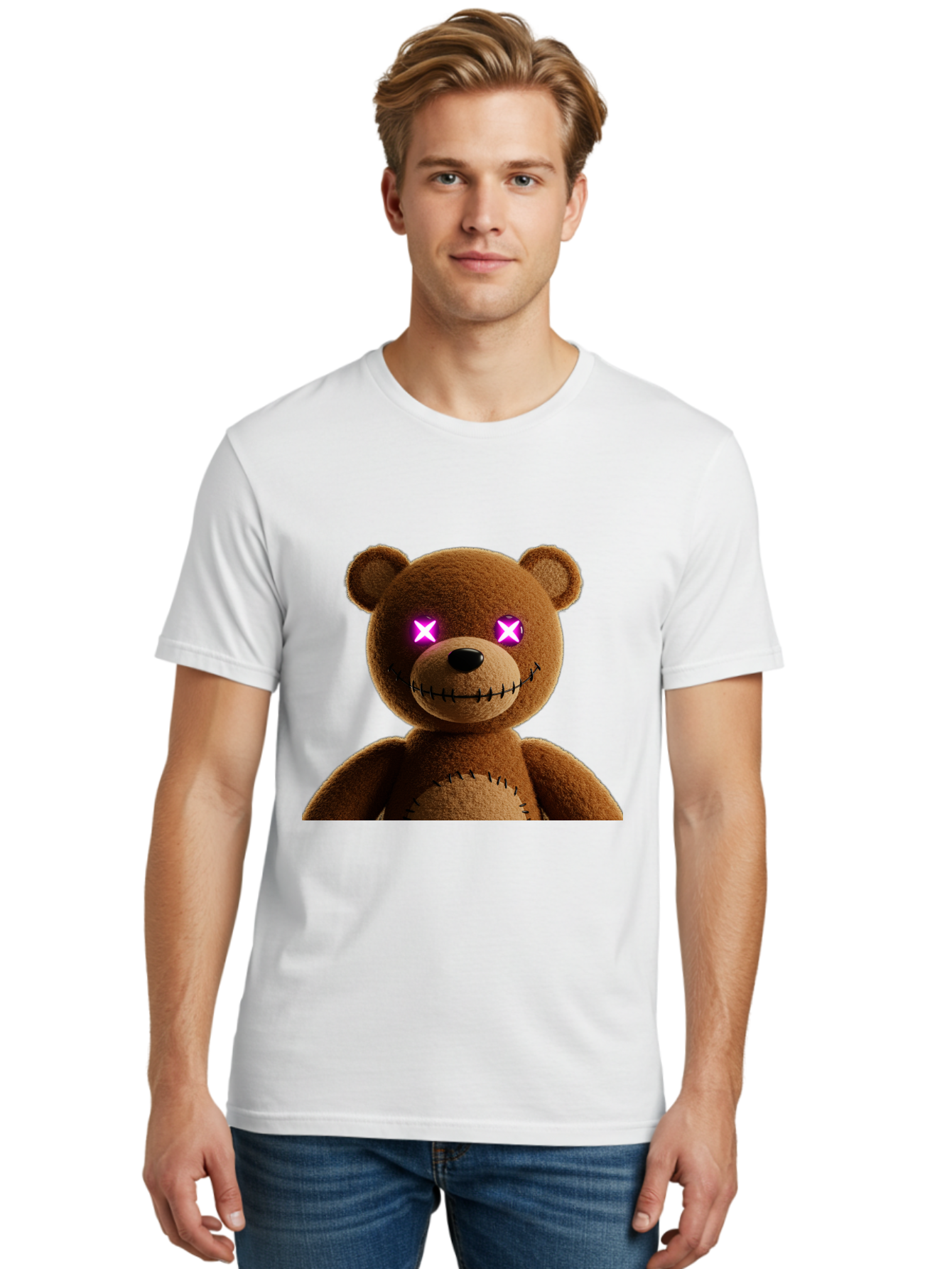 Teddy-Bear-With-Glowing-Eyes Men'S Graphic Tee, 100% Cotton, Comfortable Casual Summer Wear, Machine Washable, Vintage Camera, Old Camera, Antique Camera, Black Camera, Classic Photography, Photography Equipment, Nostalgic Device, Film Camera, Ban718