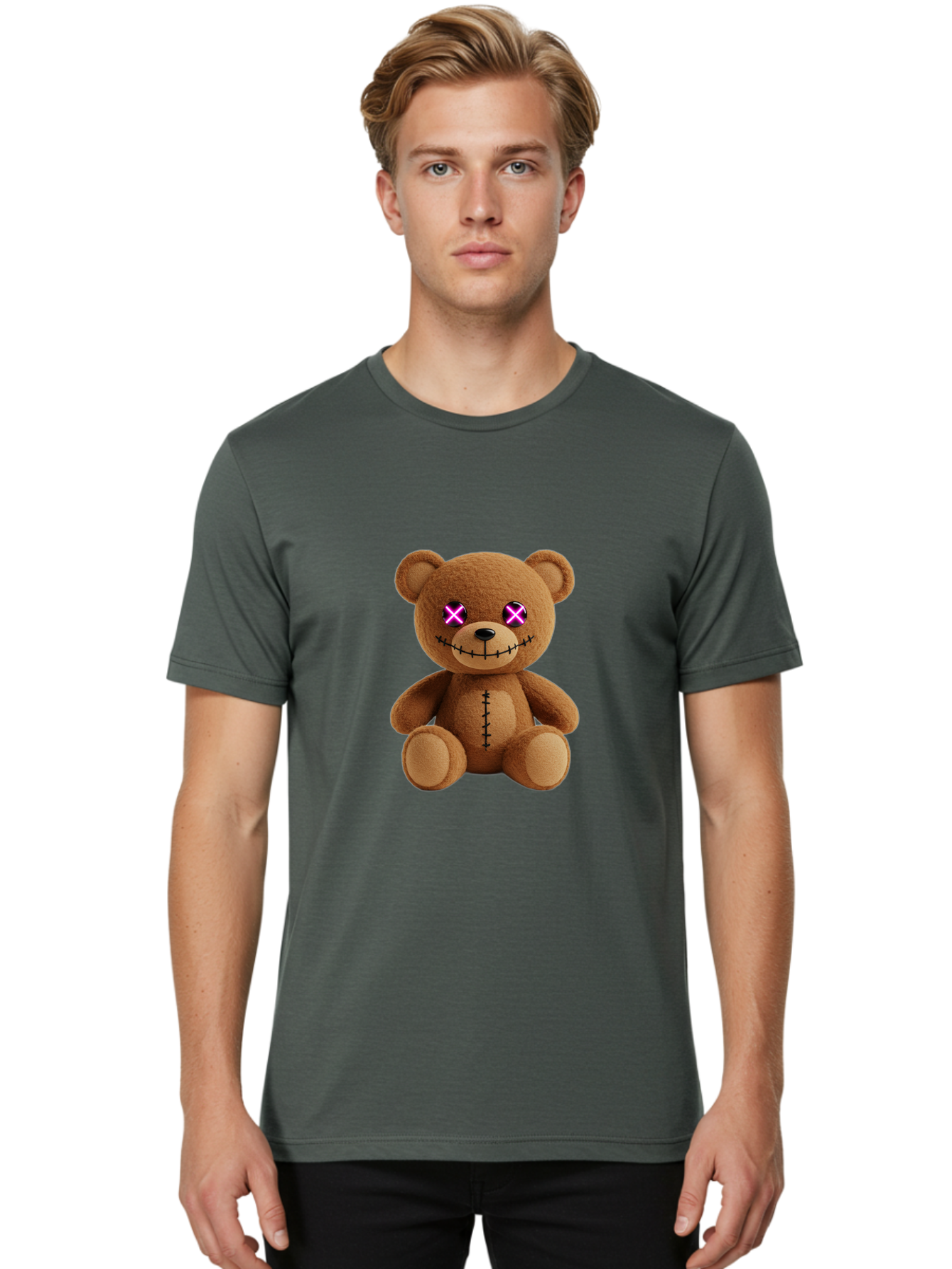 Teddy-Bear Men'S Graphic Tee, 100% Cotton, Comfortable Casual Summer Wear, Machine Washable, Vintage Camera, Old Camera, Antique Camera, Black Camera, Classic Photography, Photography Equipment, Nostalgic Device, Film Camera, Camera Art Ban719