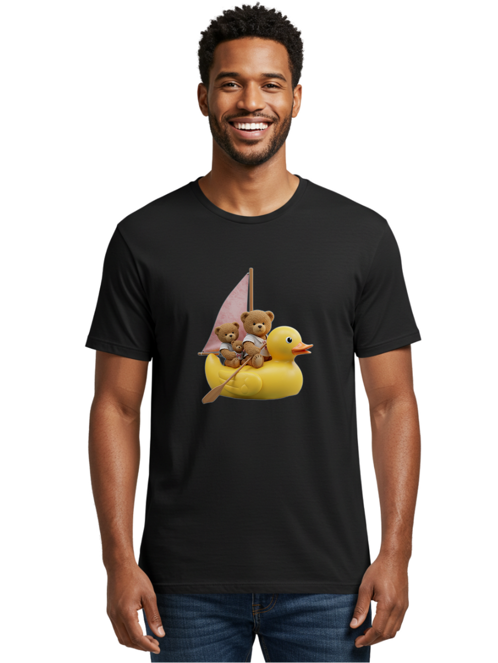 Teddy-Bears-Sailing-On-Duck Men'S Graphic Tee, 100% Cotton, Comfortable Casual Summer Wear, Machine Washable, Vintage Camera, Old Camera, Antique Camera, Black Camera, Classic Photography, Photography Equipment, Nostalgic Device, Film Camera, Ban720