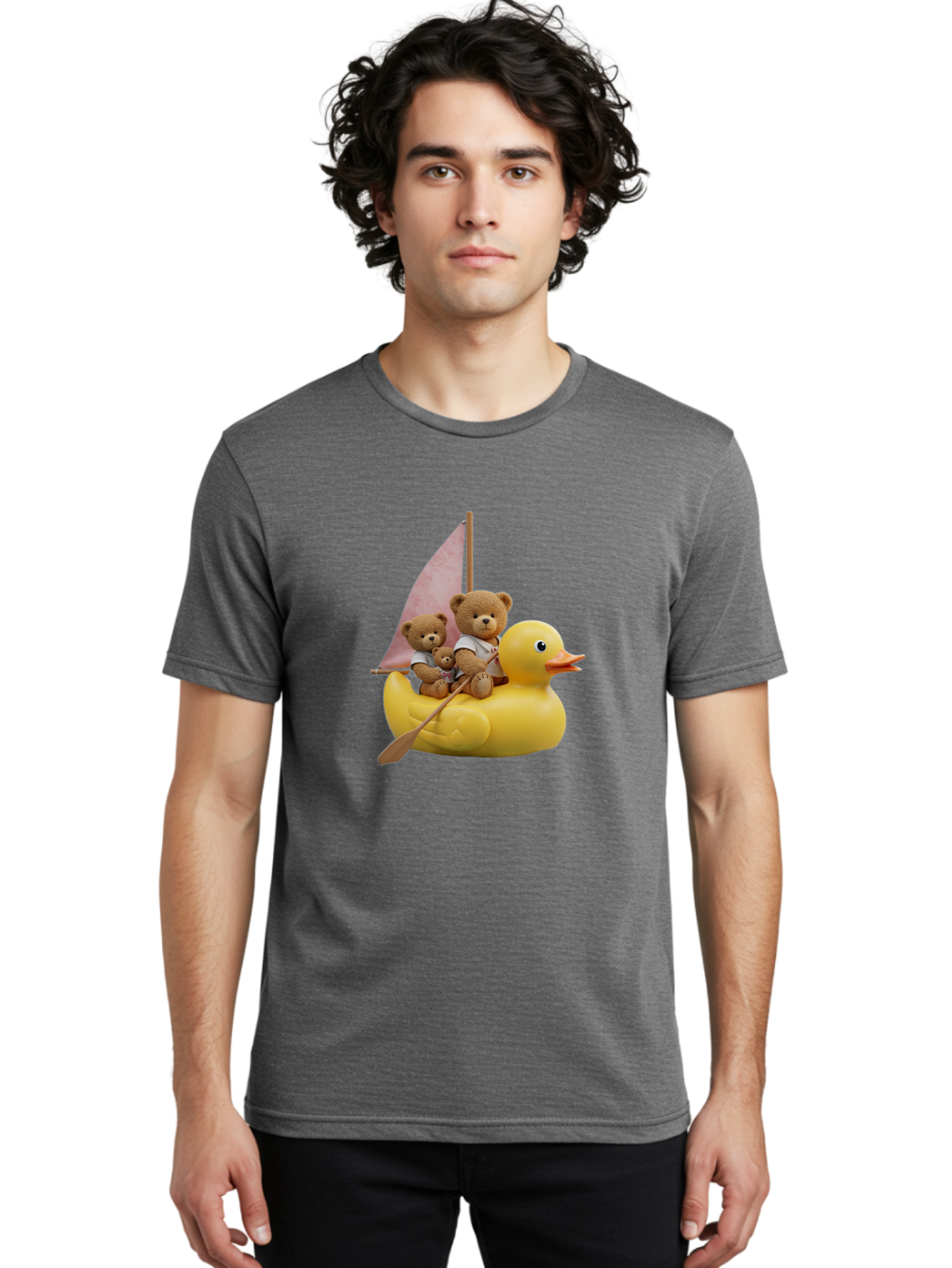 Teddy-Bears-Sailing-On-Duck Men'S Graphic Tee, 100% Cotton, Comfortable Casual Summer Wear, Machine Washable, Vintage Camera, Old Camera, Antique Camera, Black Camera, Classic Photography, Photography Equipment, Nostalgic Device, Film Camera, Ban720