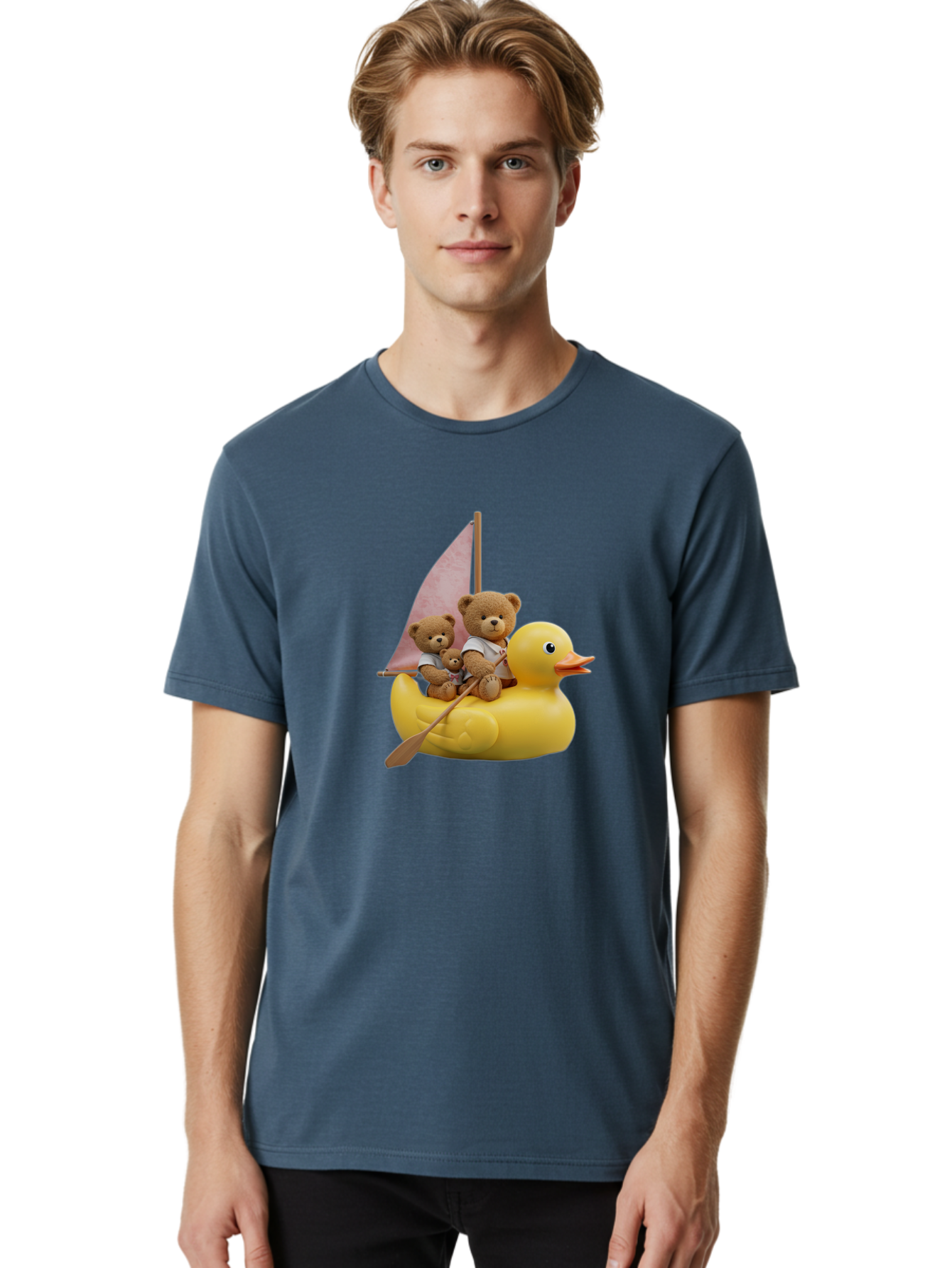 Teddy-Bears-Sailing-On-Duck Men'S Graphic Tee, 100% Cotton, Comfortable Casual Summer Wear, Machine Washable, Vintage Camera, Old Camera, Antique Camera, Black Camera, Classic Photography, Photography Equipment, Nostalgic Device, Film Camera, Ban720