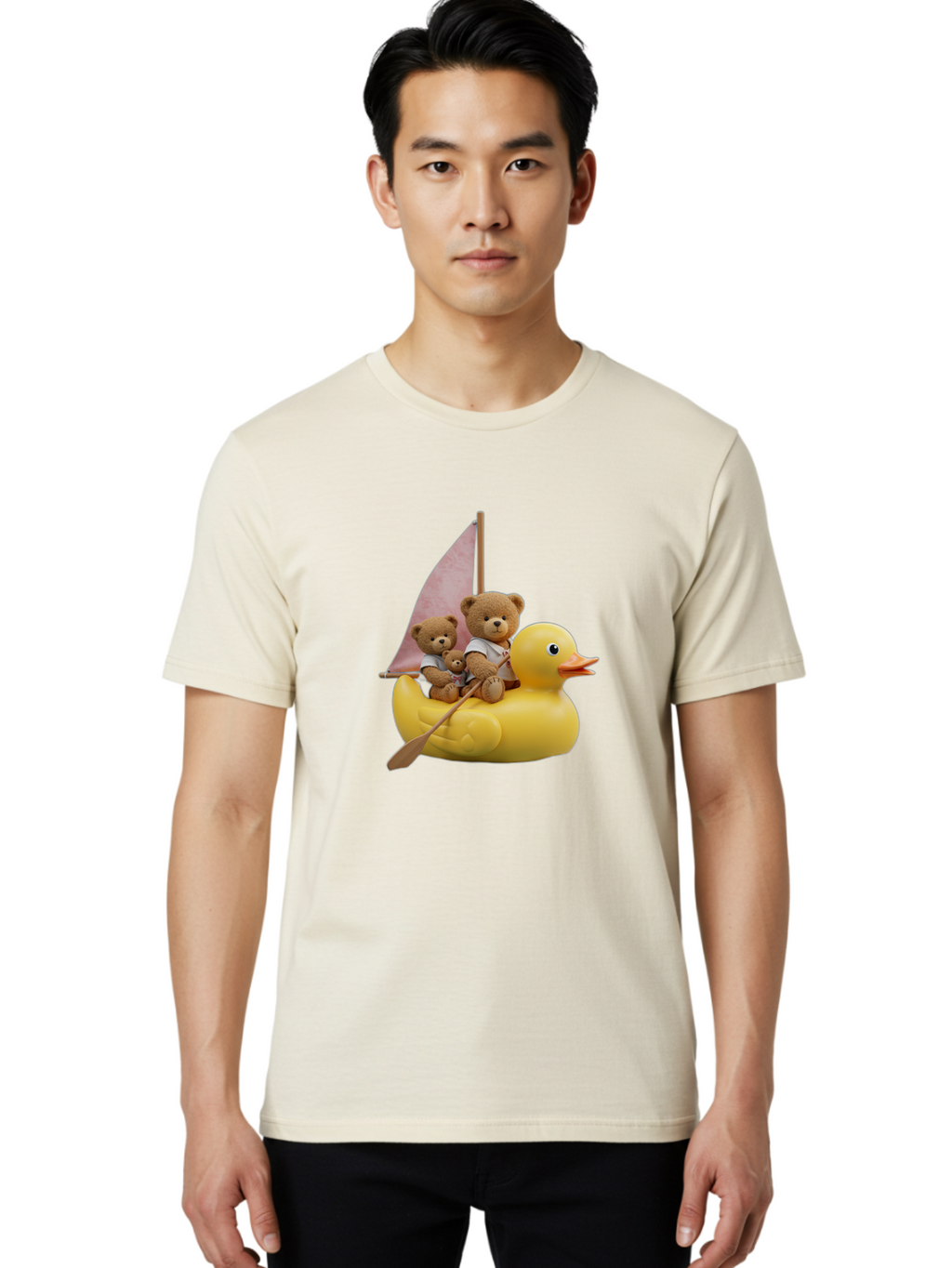 Teddy-Bears-Sailing-On-Duck Men'S Graphic Tee, 100% Cotton, Comfortable Casual Summer Wear, Machine Washable, Vintage Camera, Old Camera, Antique Camera, Black Camera, Classic Photography, Photography Equipment, Nostalgic Device, Film Camera, Ban720