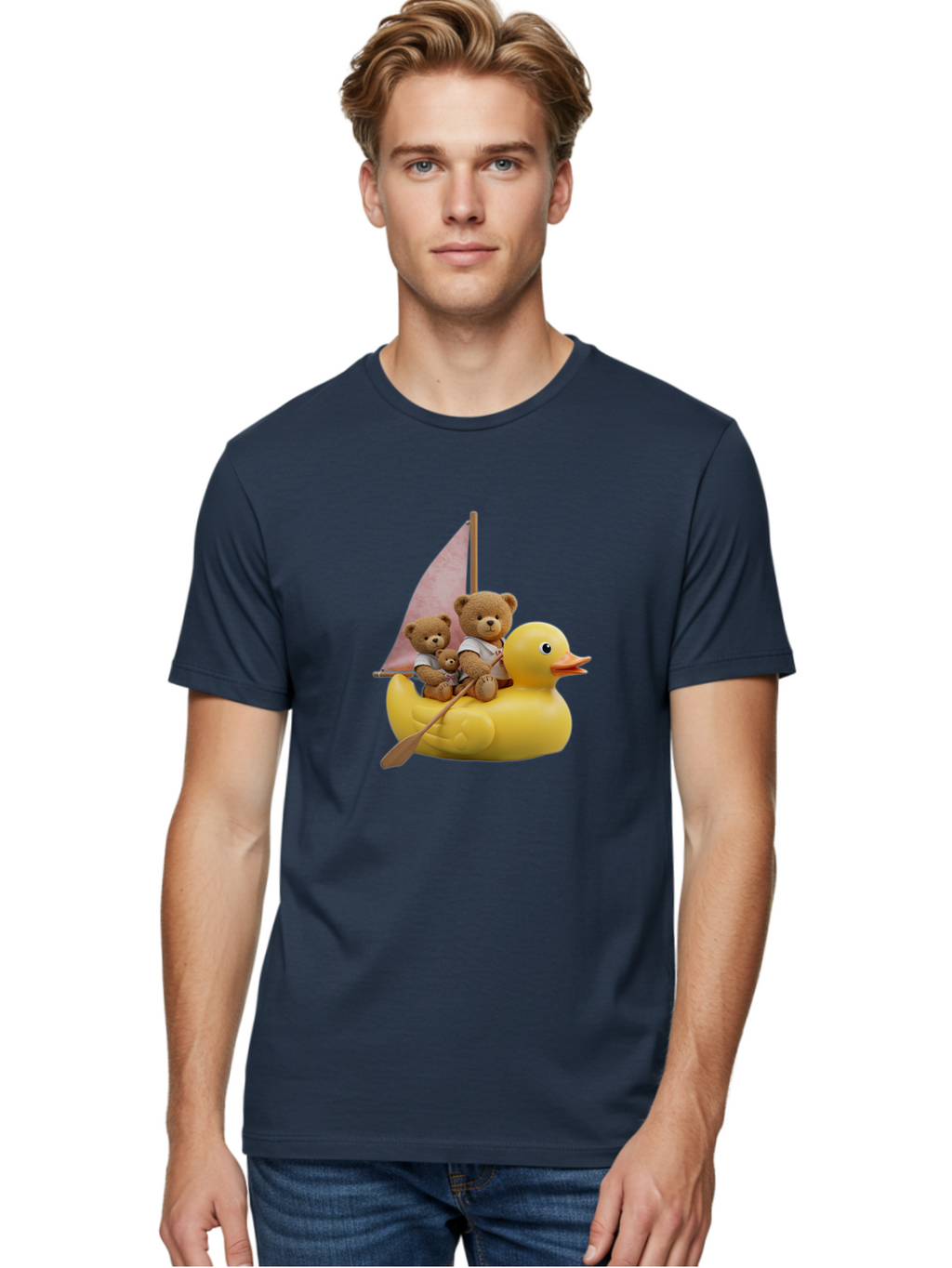 Teddy-Bears-Sailing-On-Duck Men'S Graphic Tee, 100% Cotton, Comfortable Casual Summer Wear, Machine Washable, Vintage Camera, Old Camera, Antique Camera, Black Camera, Classic Photography, Photography Equipment, Nostalgic Device, Film Camera, Ban720