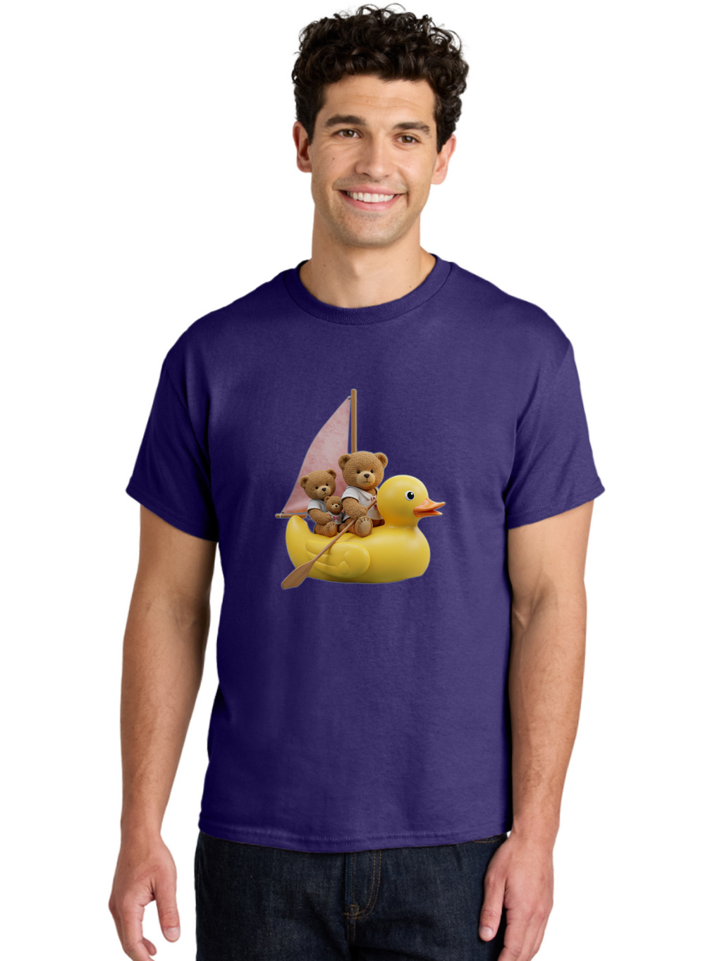 Teddy-Bears-Sailing-On-Duck Men'S Graphic Tee, 100% Cotton, Comfortable Casual Summer Wear, Machine Washable, Vintage Camera, Old Camera, Antique Camera, Black Camera, Classic Photography, Photography Equipment, Nostalgic Device, Film Camera, Ban720