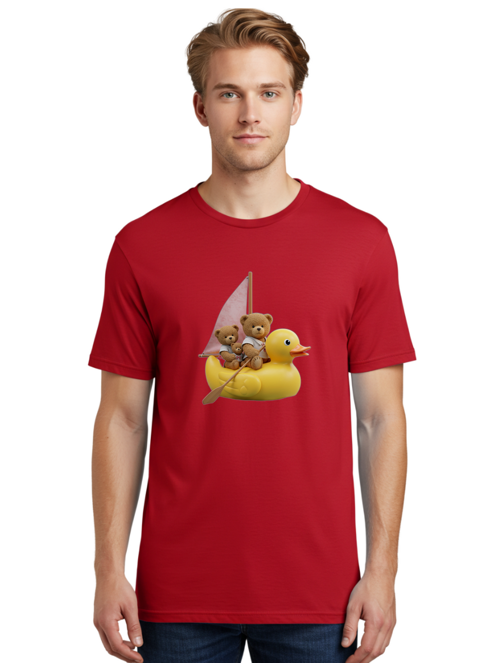 Teddy-Bears-Sailing-On-Duck Men'S Graphic Tee, 100% Cotton, Comfortable Casual Summer Wear, Machine Washable, Vintage Camera, Old Camera, Antique Camera, Black Camera, Classic Photography, Photography Equipment, Nostalgic Device, Film Camera, Ban720