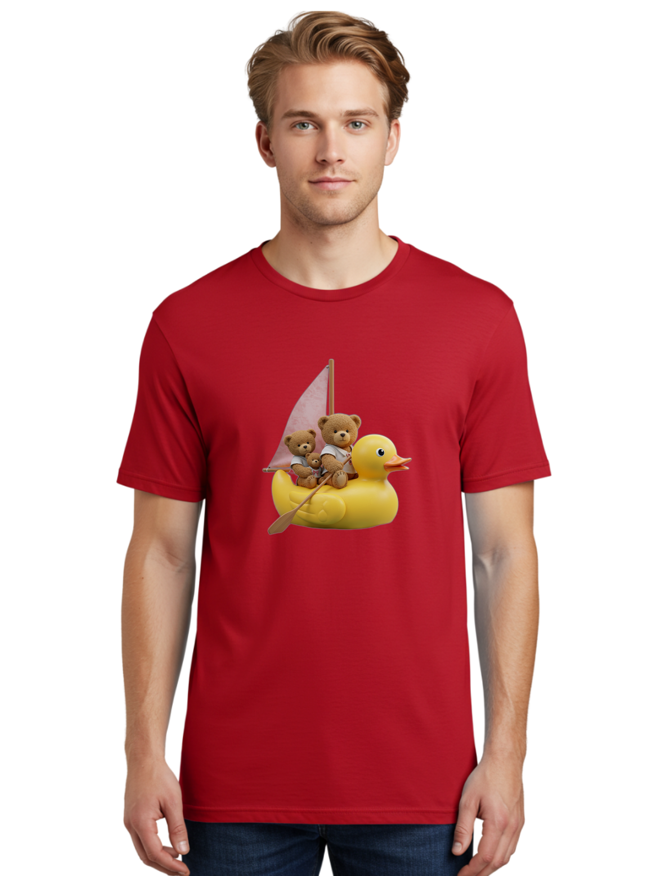 Teddy-Bears-Sailing-On-Duck Men'S Graphic Tee, 100% Cotton, Comfortable Casual Summer Wear, Machine Washable, Vintage Camera, Old Camera, Antique Camera, Black Camera, Classic Photography, Photography Equipment, Nostalgic Device, Film Camera, Ban720
