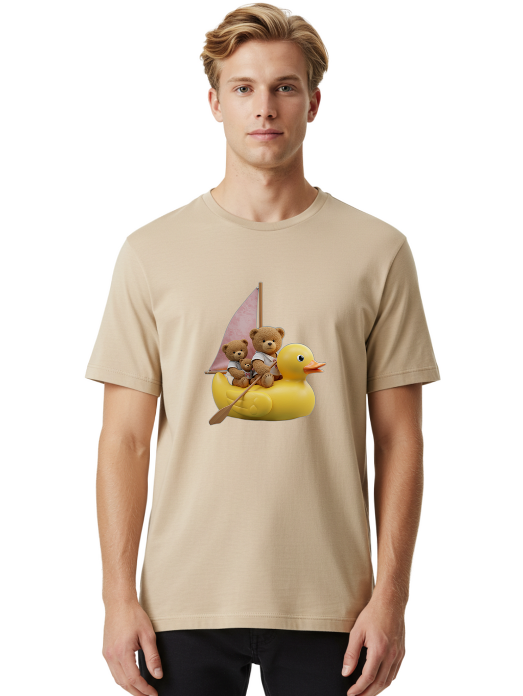 Teddy-Bears-Sailing-On-Duck Men'S Graphic Tee, 100% Cotton, Comfortable Casual Summer Wear, Machine Washable, Vintage Camera, Old Camera, Antique Camera, Black Camera, Classic Photography, Photography Equipment, Nostalgic Device, Film Camera, Ban720