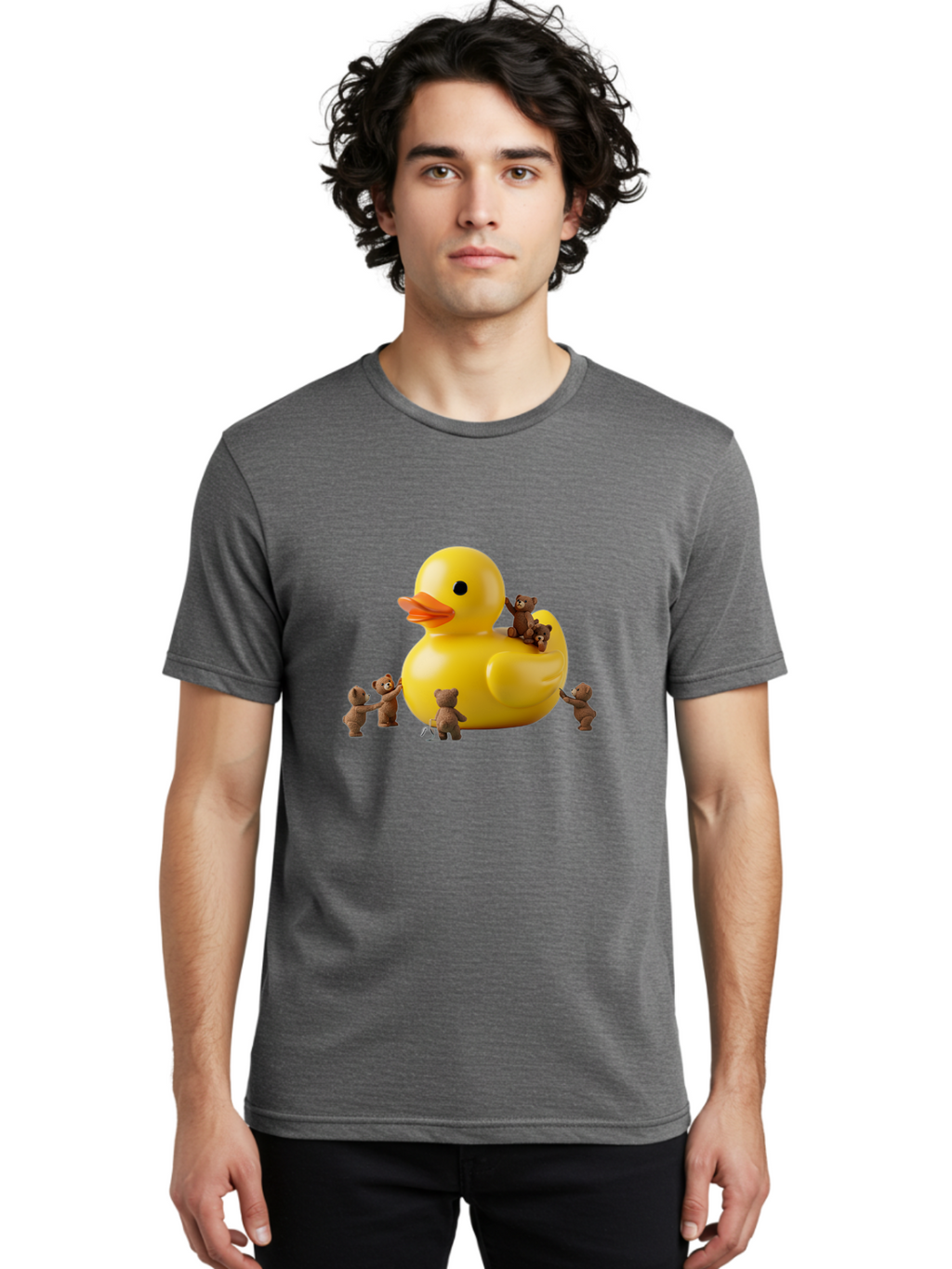 Teddy-Bears-With-Rubber-Duck Men'S Graphic Tee, 100% Cotton, Comfortable Casual Summer Wear, Machine Washable, Vintage Camera, Old Camera, Antique Camera, Black Camera, Classic Photography, Photography Equipment, Nostalgic Device, Film Camera, Ban721