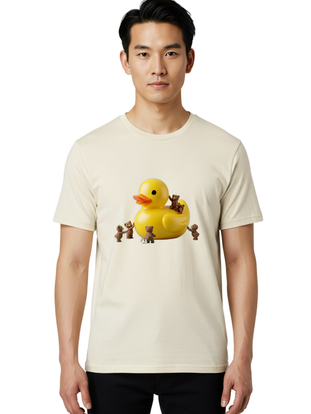 Teddy-Bears-With-Rubber-Duck Men'S Graphic Tee, 100% Cotton, Comfortable Casual Summer Wear, Machine Washable, Vintage Camera, Old Camera, Antique Camera, Black Camera, Classic Photography, Photography Equipment, Nostalgic Device, Film Camera, Ban721