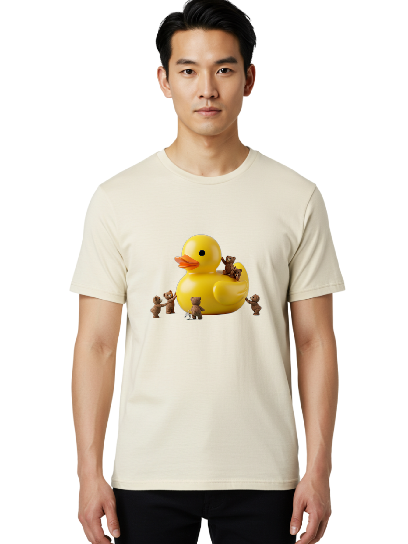 Teddy-Bears-With-Rubber-Duck Men'S Graphic Tee, 100% Cotton, Comfortable Casual Summer Wear, Machine Washable, Vintage Camera, Old Camera, Antique Camera, Black Camera, Classic Photography, Photography Equipment, Nostalgic Device, Film Camera, Ban721