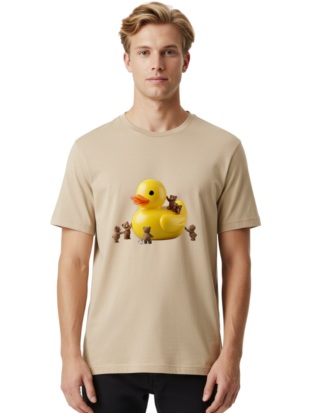 Teddy-Bears-With-Rubber-Duck Men'S Graphic Tee, 100% Cotton, Comfortable Casual Summer Wear, Machine Washable, Vintage Camera, Old Camera, Antique Camera, Black Camera, Classic Photography, Photography Equipment, Nostalgic Device, Film Camera, Ban721