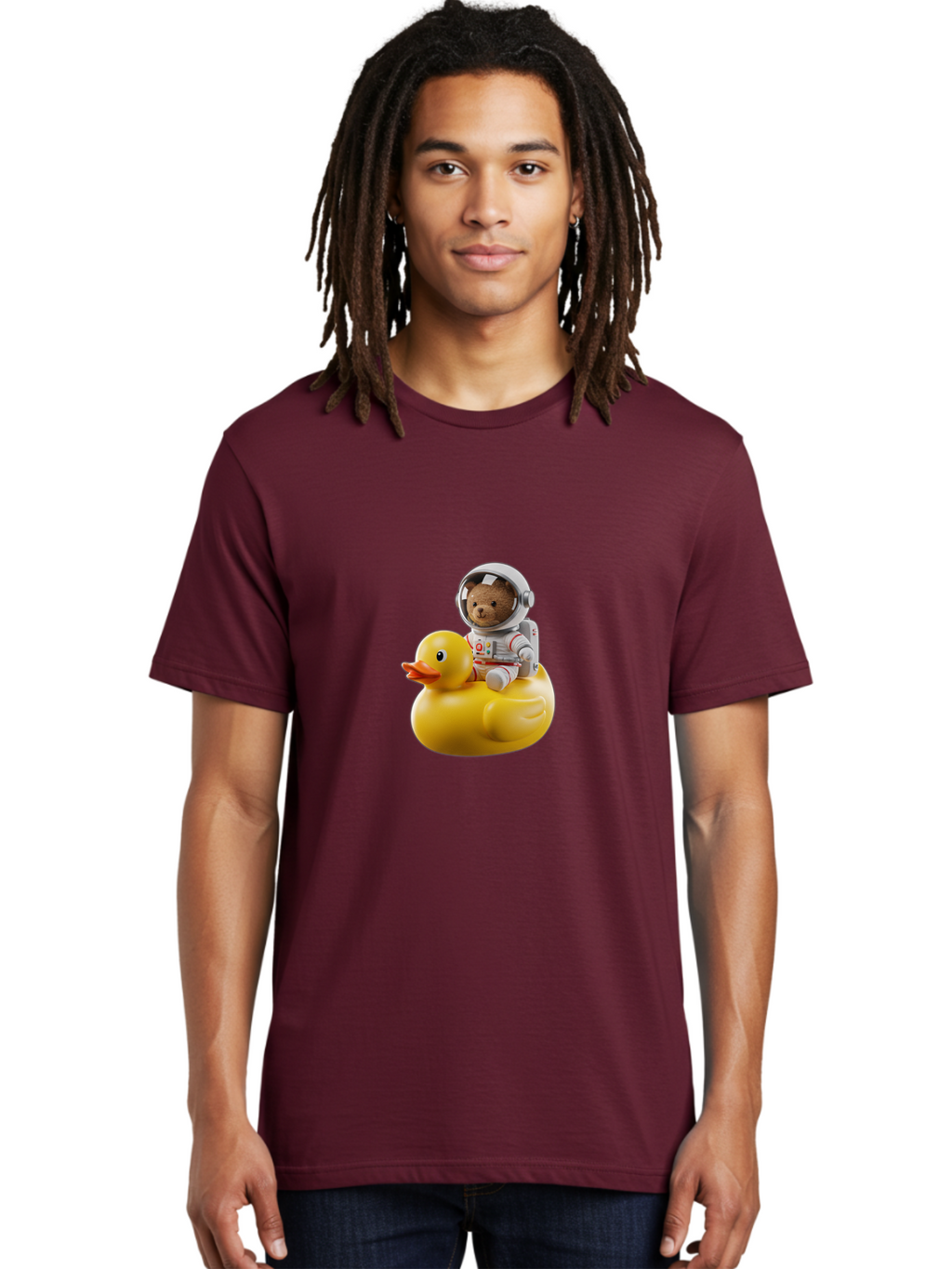 Teddy-In-Space-Suit-On-Rubber-Duck Men'S Graphic Tee, 100% Cotton, Comfortable Casual Summer Wear, Machine Washable, Vintage Camera, Old Camera, Antique Camera, Black Camera, Classic Photography, Photography Equipment, Nostalgic Device, Ban726