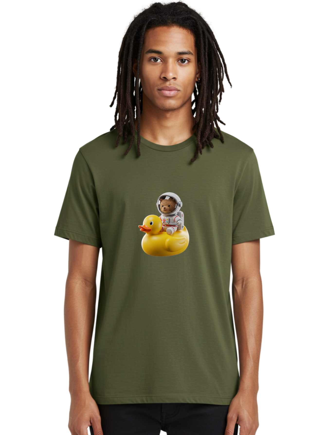 Teddy-In-Space-Suit-On-Rubber-Duck Men'S Graphic Tee, 100% Cotton, Comfortable Casual Summer Wear, Machine Washable, Vintage Camera, Old Camera, Antique Camera, Black Camera, Classic Photography, Photography Equipment, Nostalgic Device, Ban726