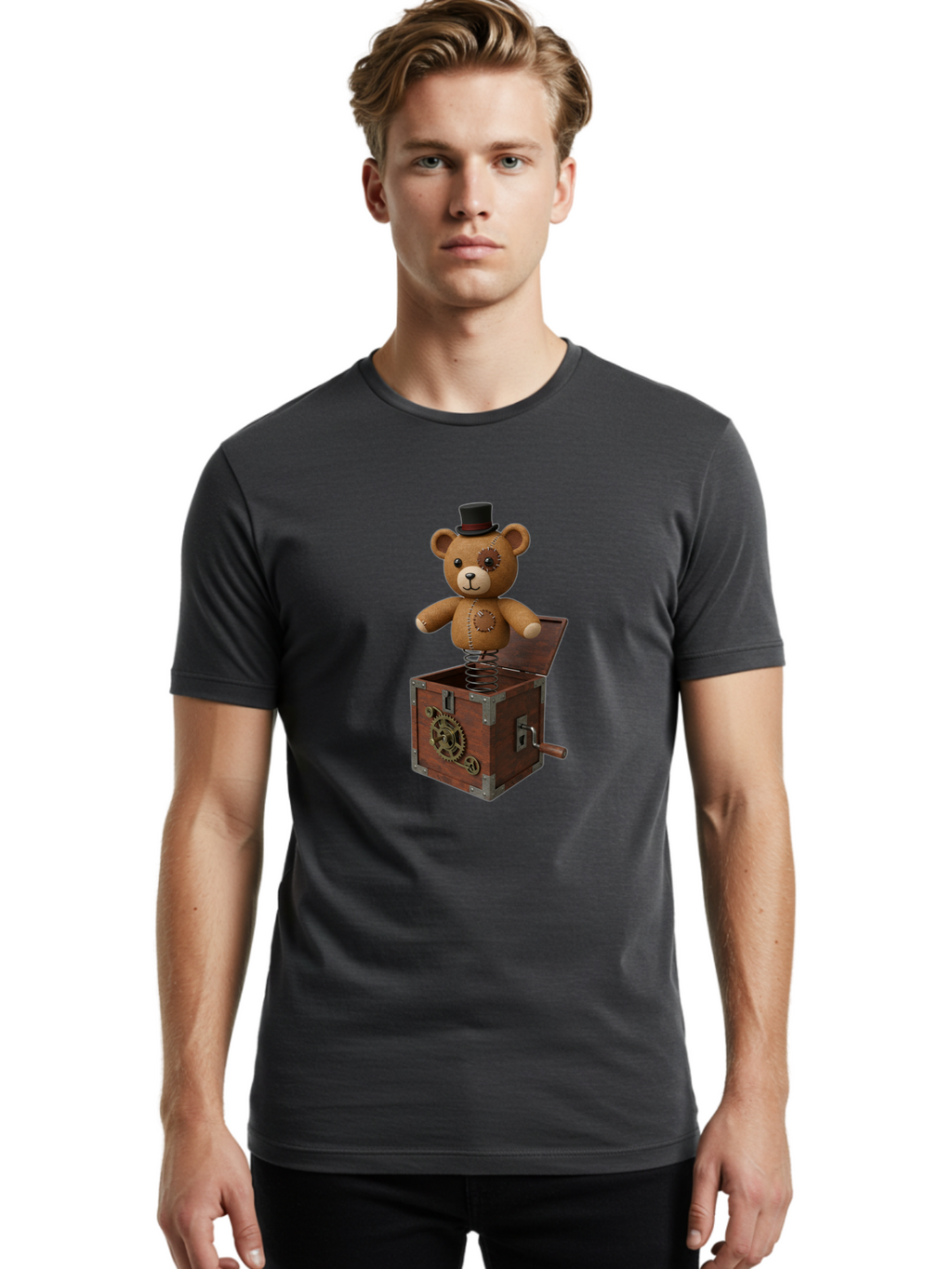 Teddy-Jack-In-The-Box Men'S Graphic Tee, 100% Cotton, Comfortable Casual Summer Wear, Machine Washable, Vintage Camera, Old Camera, Antique Camera, Black Camera, Classic Photography, Photography Equipment, Nostalgic Device, Film Camera, Ban727