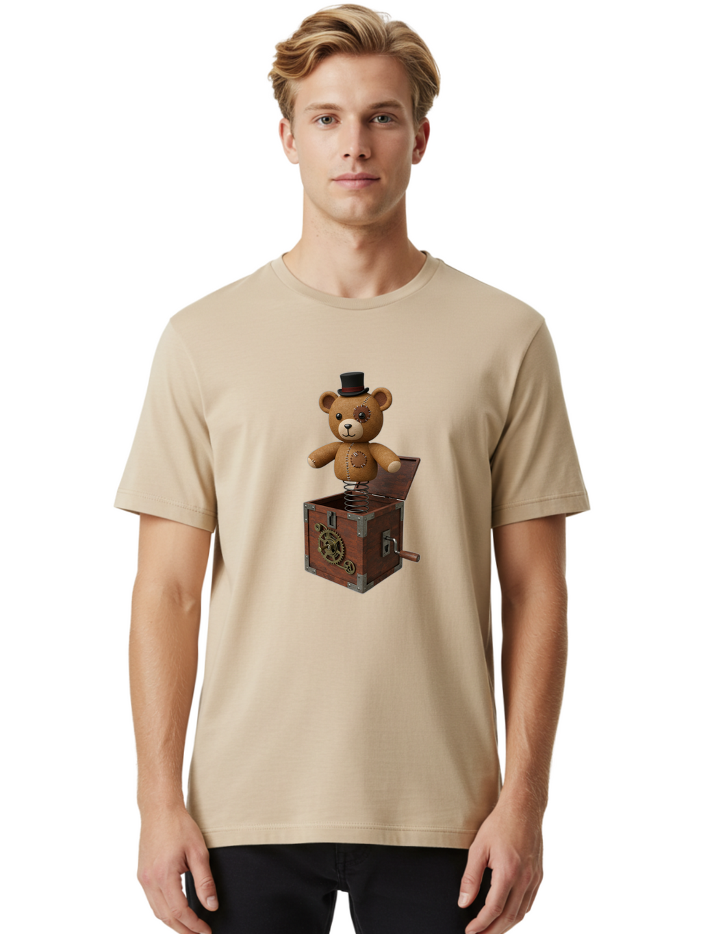 Teddy-Jack-In-The-Box Men'S Graphic Tee, 100% Cotton, Comfortable Casual Summer Wear, Machine Washable, Vintage Camera, Old Camera, Antique Camera, Black Camera, Classic Photography, Photography Equipment, Nostalgic Device, Film Camera, Ban727