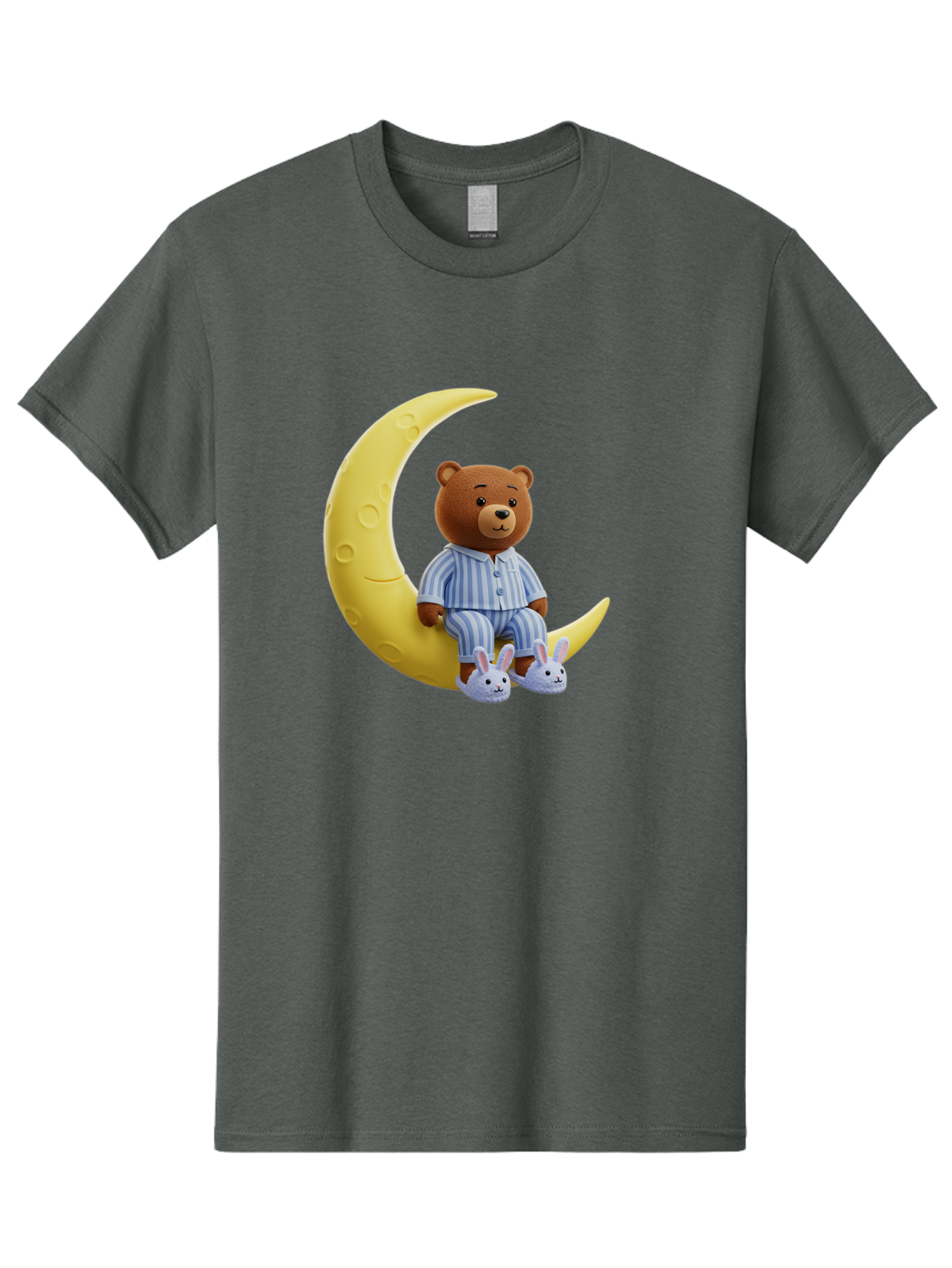 Teddy-On-Crescent-Moon Men'S Graphic Tee, 100% Cotton, Comfortable Casual Summer Wear, Machine Washable, Vintage Camera, Old Camera, Antique Camera, Black Camera, Classic Photography, Photography Equipment, Nostalgic Device, Film Camera, Ban729