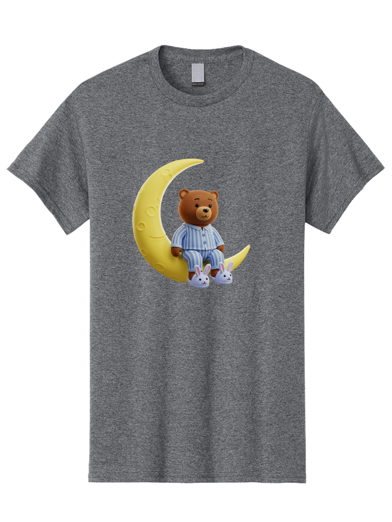 Teddy-On-Crescent-Moon Men'S Graphic Tee, 100% Cotton, Comfortable Casual Summer Wear, Machine Washable, Vintage Camera, Old Camera, Antique Camera, Black Camera, Classic Photography, Photography Equipment, Nostalgic Device, Film Camera, Ban729