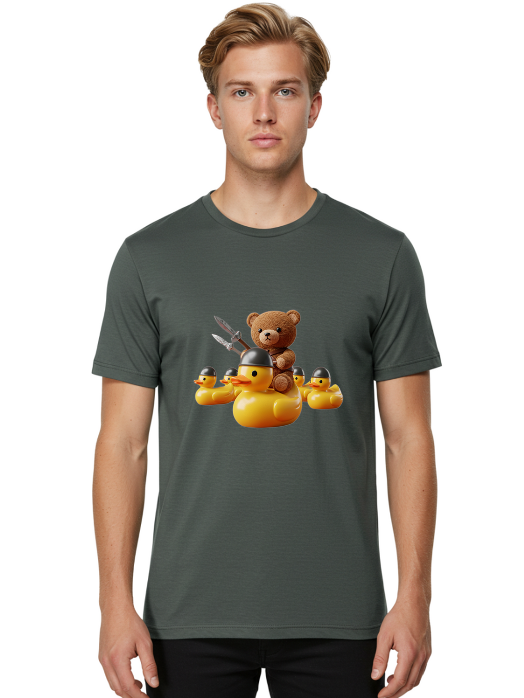 Teddy-On-Duck Men'S Graphic Tee, 100% Cotton, Comfortable Casual Summer Wear, Machine Washable, Vintage Camera, Old Camera, Antique Camera, Black Camera, Classic Photography, Photography Equipment, Nostalgic Device, Film Camera, Camera Art Ban730