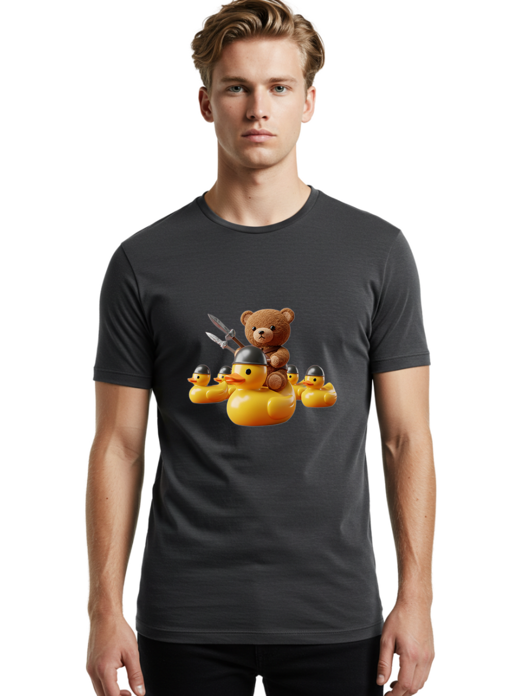 Teddy-On-Duck Men'S Graphic Tee, 100% Cotton, Comfortable Casual Summer Wear, Machine Washable, Vintage Camera, Old Camera, Antique Camera, Black Camera, Classic Photography, Photography Equipment, Nostalgic Device, Film Camera, Camera Art Ban730