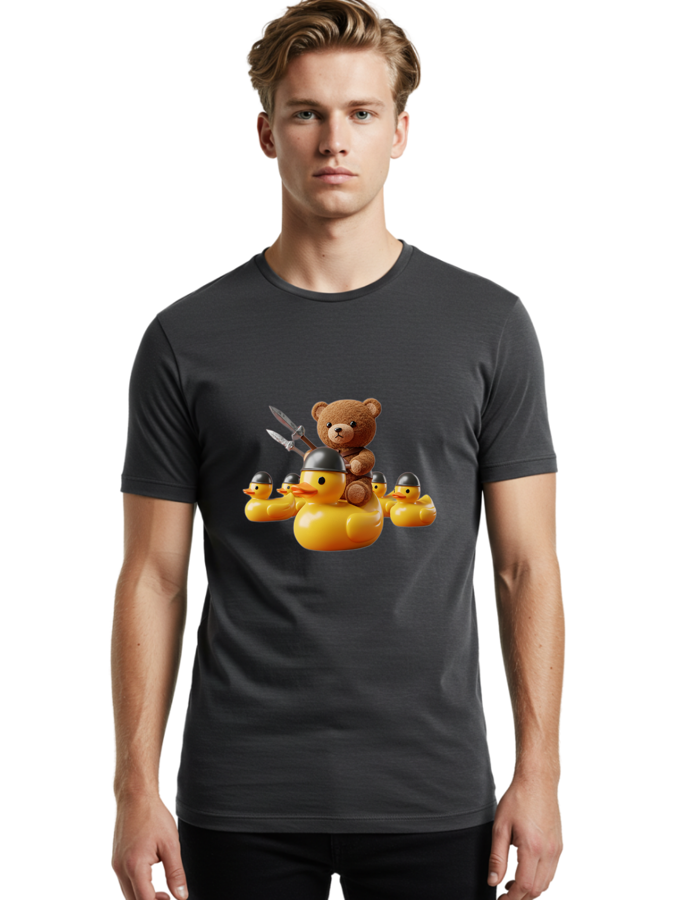 Teddy-On-Duck Men'S Graphic Tee, 100% Cotton, Comfortable Casual Summer Wear, Machine Washable, Vintage Camera, Old Camera, Antique Camera, Black Camera, Classic Photography, Photography Equipment, Nostalgic Device, Film Camera, Camera Art Ban730
