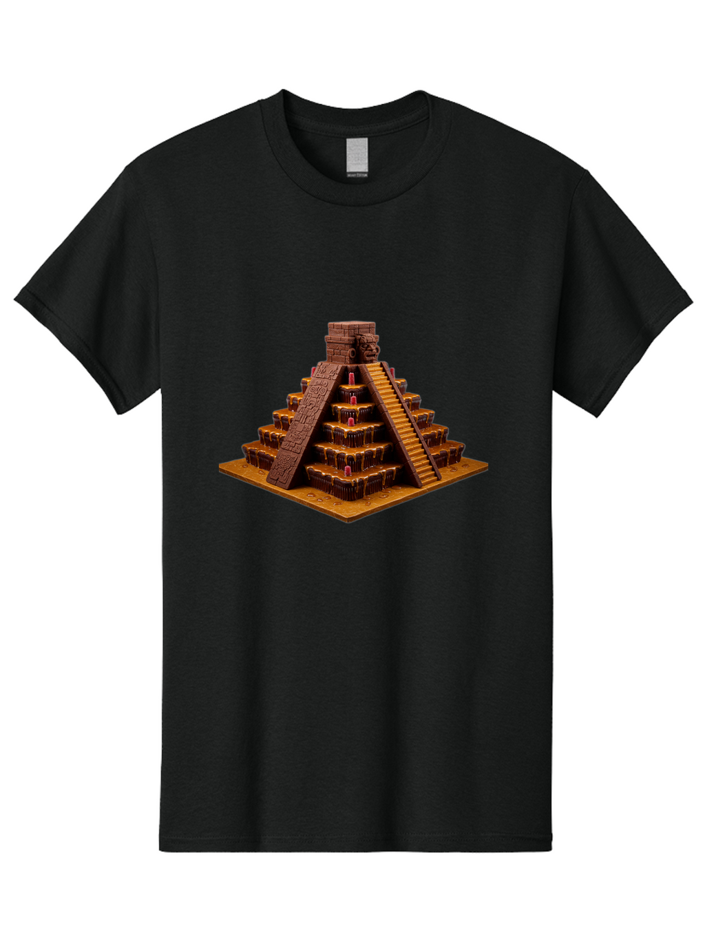 Temple-Pyramid Men'S Graphic Tee, 100% Cotton, Comfortable Casual Summer Wear, Machine Washable, Vintage Camera, Old Camera, Antique Camera, Black Camera, Classic Photography, Photography Equipment, Nostalgic Device, Film Camera, Camera Art Ban733