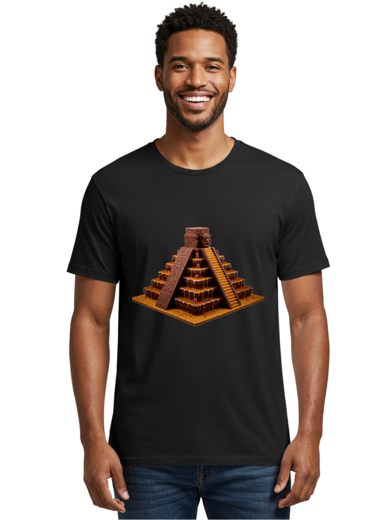Temple-Pyramid Men'S Graphic Tee, 100% Cotton, Comfortable Casual Summer Wear, Machine Washable, Vintage Camera, Old Camera, Antique Camera, Black Camera, Classic Photography, Photography Equipment, Nostalgic Device, Film Camera, Camera Art Ban733