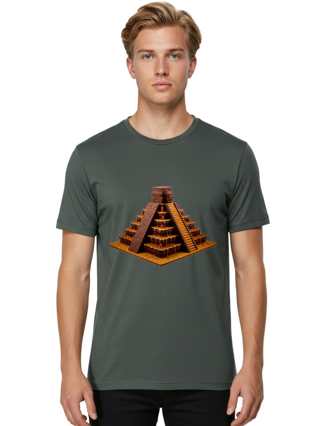 Temple-Pyramid Men'S Graphic Tee, 100% Cotton, Comfortable Casual Summer Wear, Machine Washable, Vintage Camera, Old Camera, Antique Camera, Black Camera, Classic Photography, Photography Equipment, Nostalgic Device, Film Camera, Camera Art Ban733