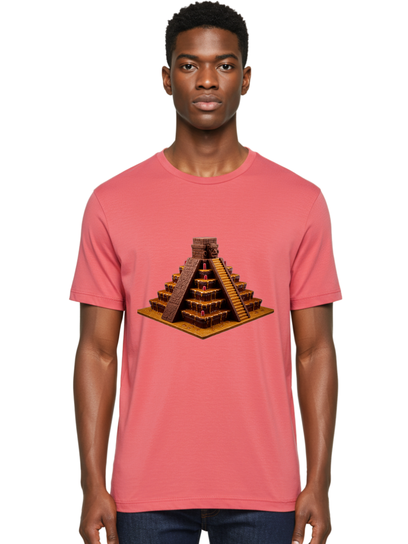 Temple-Pyramid Men'S Graphic Tee, 100% Cotton, Comfortable Casual Summer Wear, Machine Washable, Vintage Camera, Old Camera, Antique Camera, Black Camera, Classic Photography, Photography Equipment, Nostalgic Device, Film Camera, Camera Art Ban733
