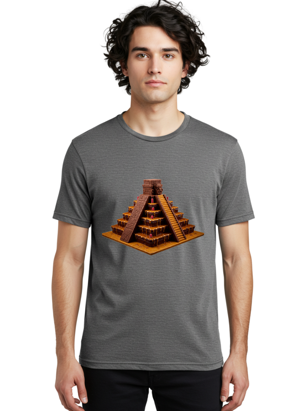Temple-Pyramid Men'S Graphic Tee, 100% Cotton, Comfortable Casual Summer Wear, Machine Washable, Vintage Camera, Old Camera, Antique Camera, Black Camera, Classic Photography, Photography Equipment, Nostalgic Device, Film Camera, Camera Art Ban733