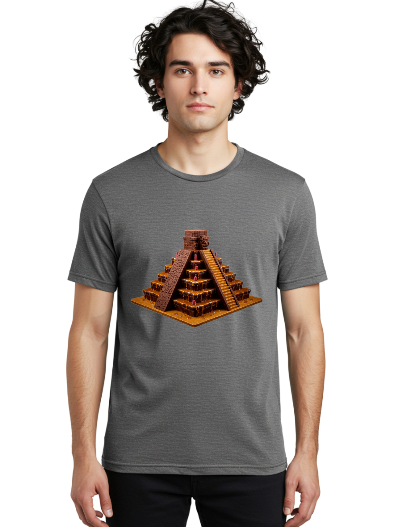 Temple-Pyramid Men'S Graphic Tee, 100% Cotton, Comfortable Casual Summer Wear, Machine Washable, Vintage Camera, Old Camera, Antique Camera, Black Camera, Classic Photography, Photography Equipment, Nostalgic Device, Film Camera, Camera Art Ban733