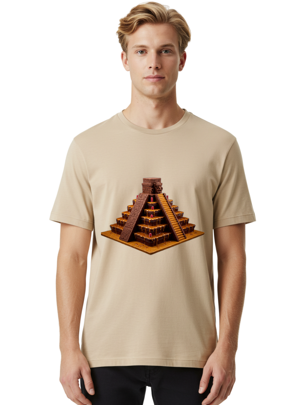 Temple-Pyramid Men'S Graphic Tee, 100% Cotton, Comfortable Casual Summer Wear, Machine Washable, Vintage Camera, Old Camera, Antique Camera, Black Camera, Classic Photography, Photography Equipment, Nostalgic Device, Film Camera, Camera Art Ban733