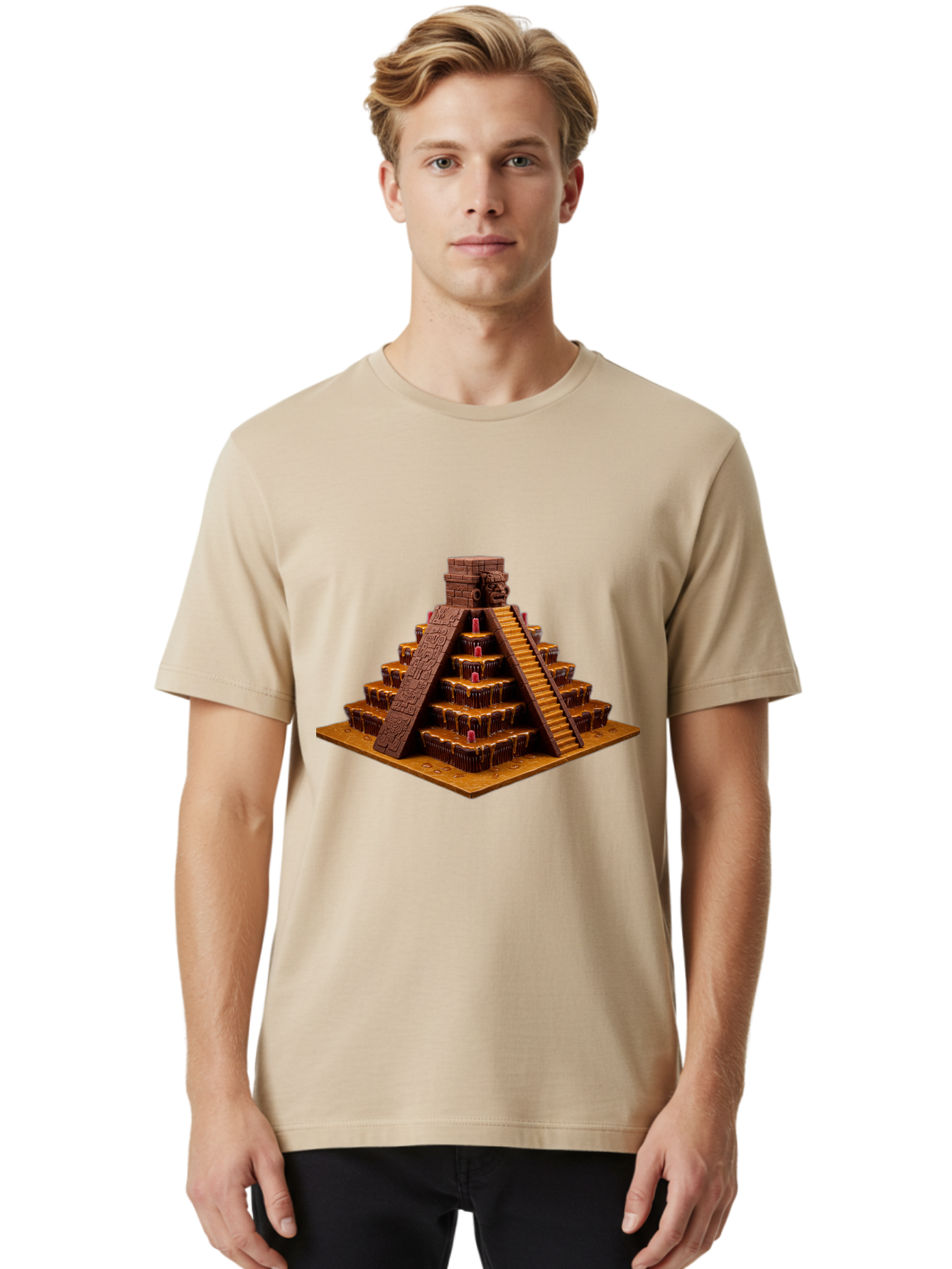 Temple-Pyramid Men'S Graphic Tee, 100% Cotton, Comfortable Casual Summer Wear, Machine Washable, Vintage Camera, Old Camera, Antique Camera, Black Camera, Classic Photography, Photography Equipment, Nostalgic Device, Film Camera, Camera Art Ban733