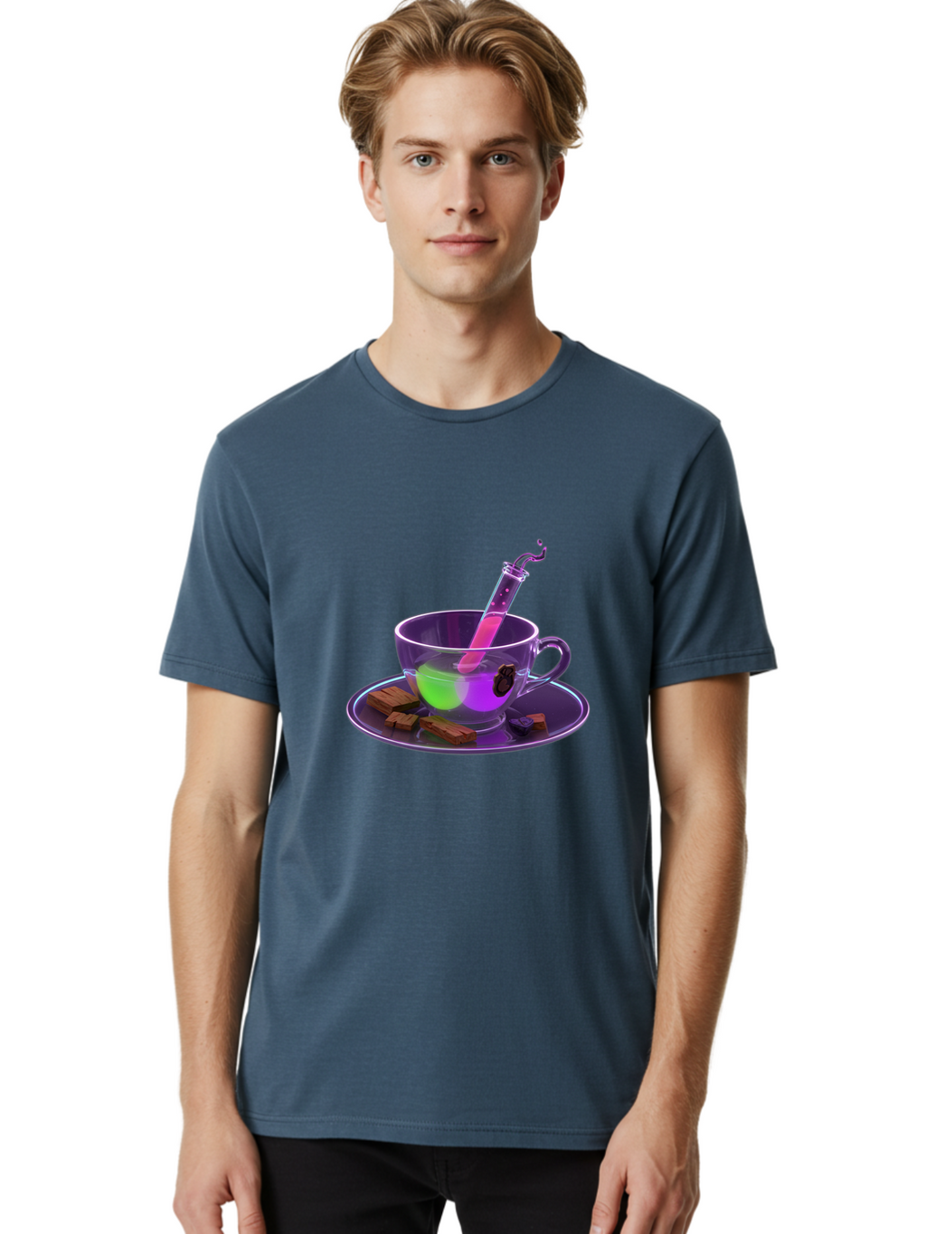 Test-Tube-Tea Men'S Graphic Tee, 100% Cotton, Comfortable Casual Summer Wear, Machine Washable, Vintage Camera, Old Camera, Antique Camera, Black Camera, Classic Photography, Photography Equipment, Nostalgic Device, Film Camera, Camera Art Ban735