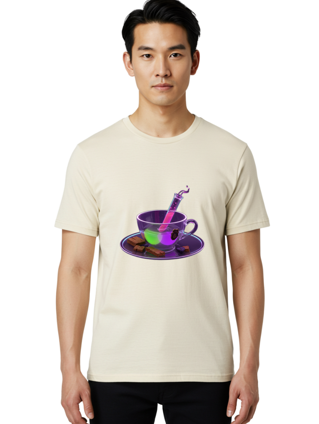Test-Tube-Tea Men'S Graphic Tee, 100% Cotton, Comfortable Casual Summer Wear, Machine Washable, Vintage Camera, Old Camera, Antique Camera, Black Camera, Classic Photography, Photography Equipment, Nostalgic Device, Film Camera, Camera Art Ban735